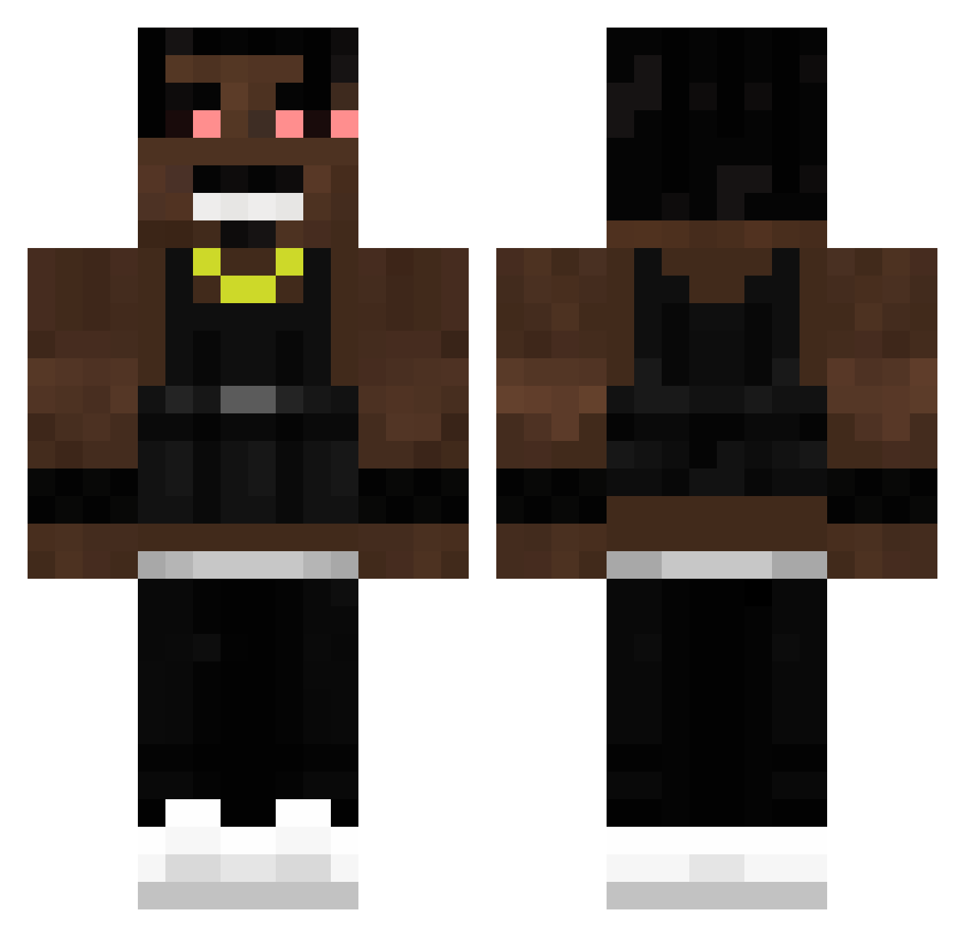 sadRrae Minecraft skin, front and back view