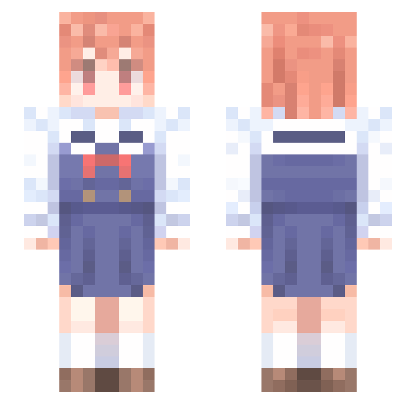 Bilibili_Lico Minecraft skin, front and back view
