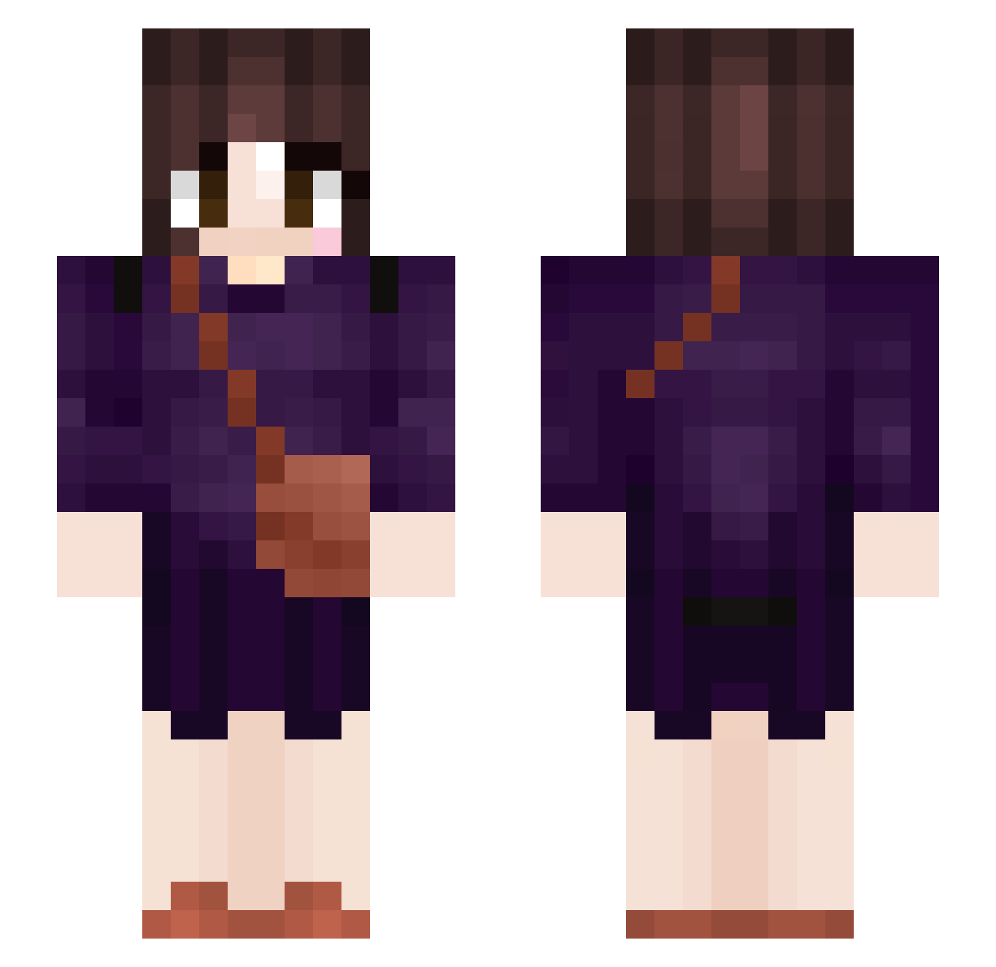 kittenbee Minecraft skin, front and back view