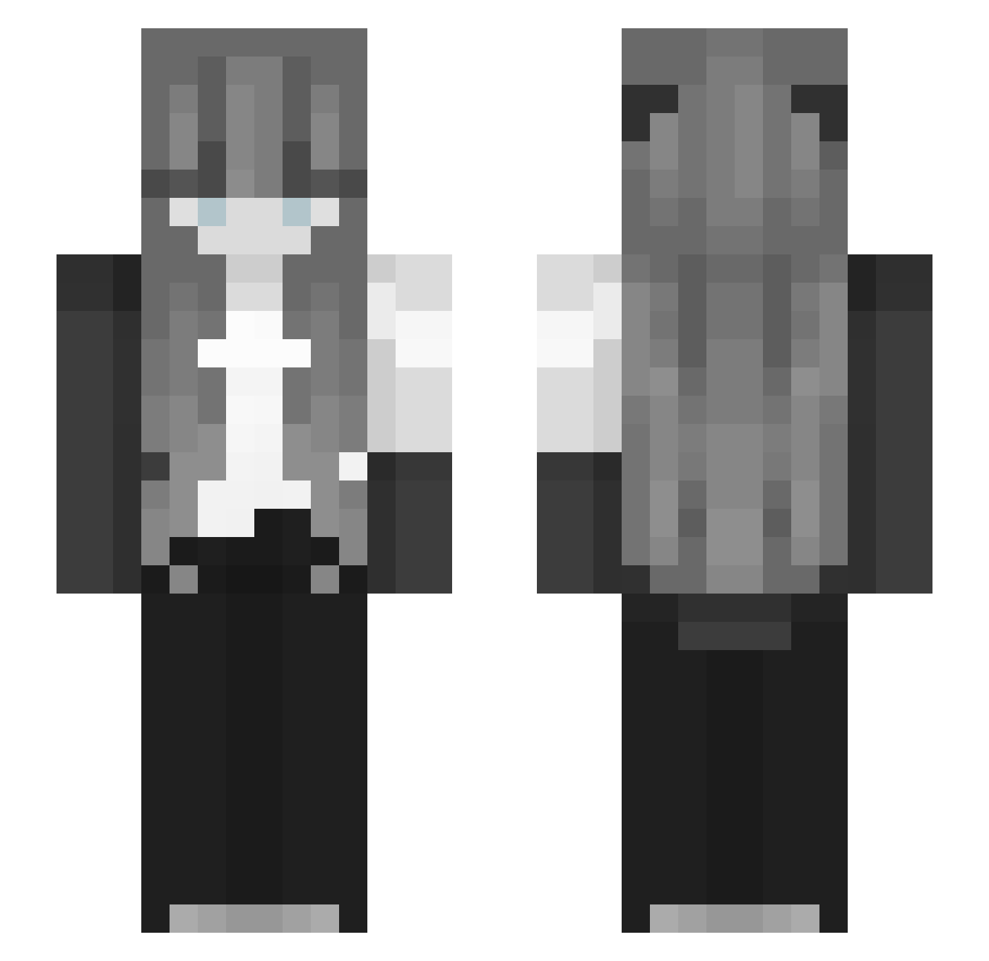 SkxFall Minecraft skin, front and back view