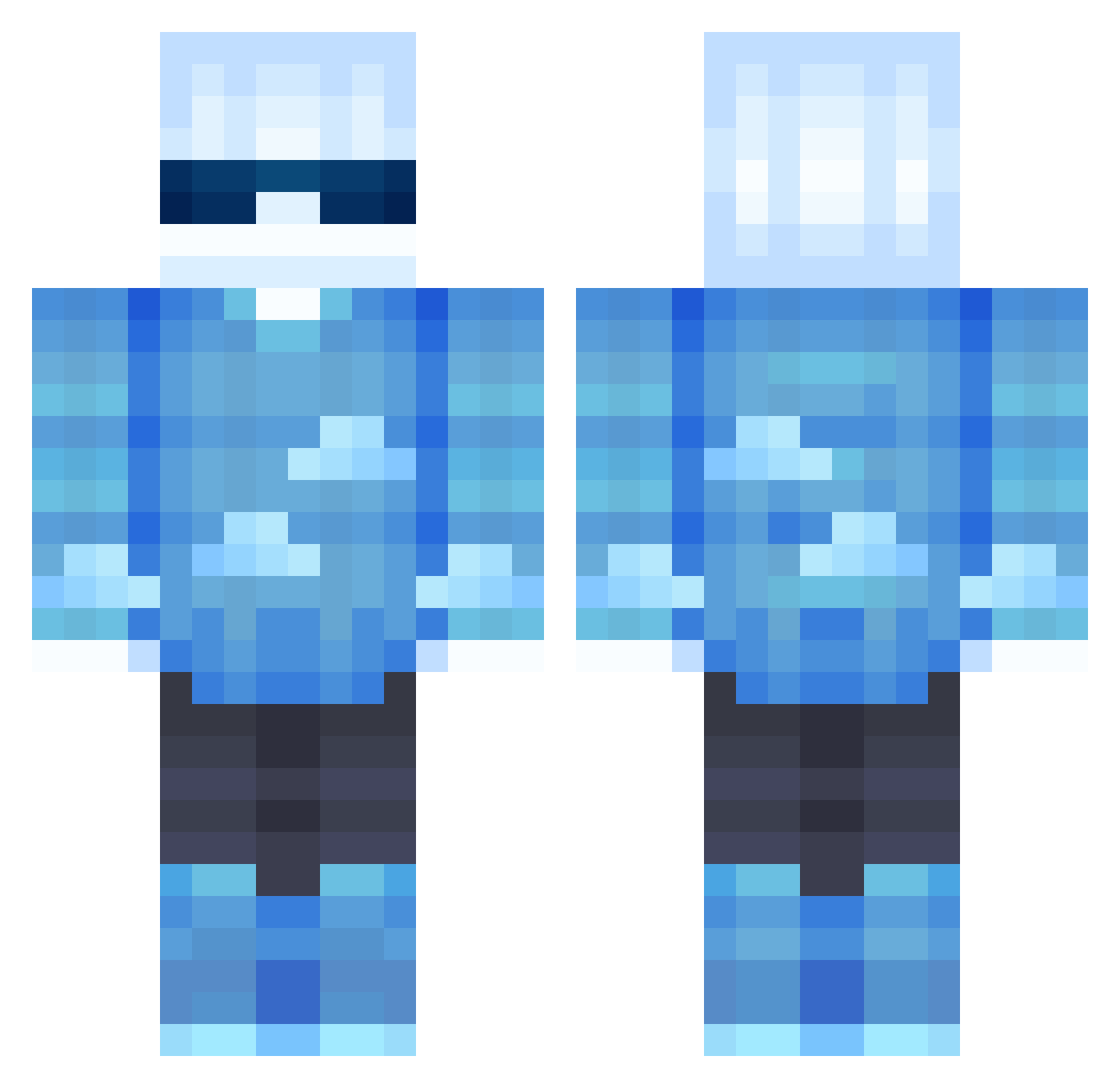 C10WD Minecraft skin, front and back view