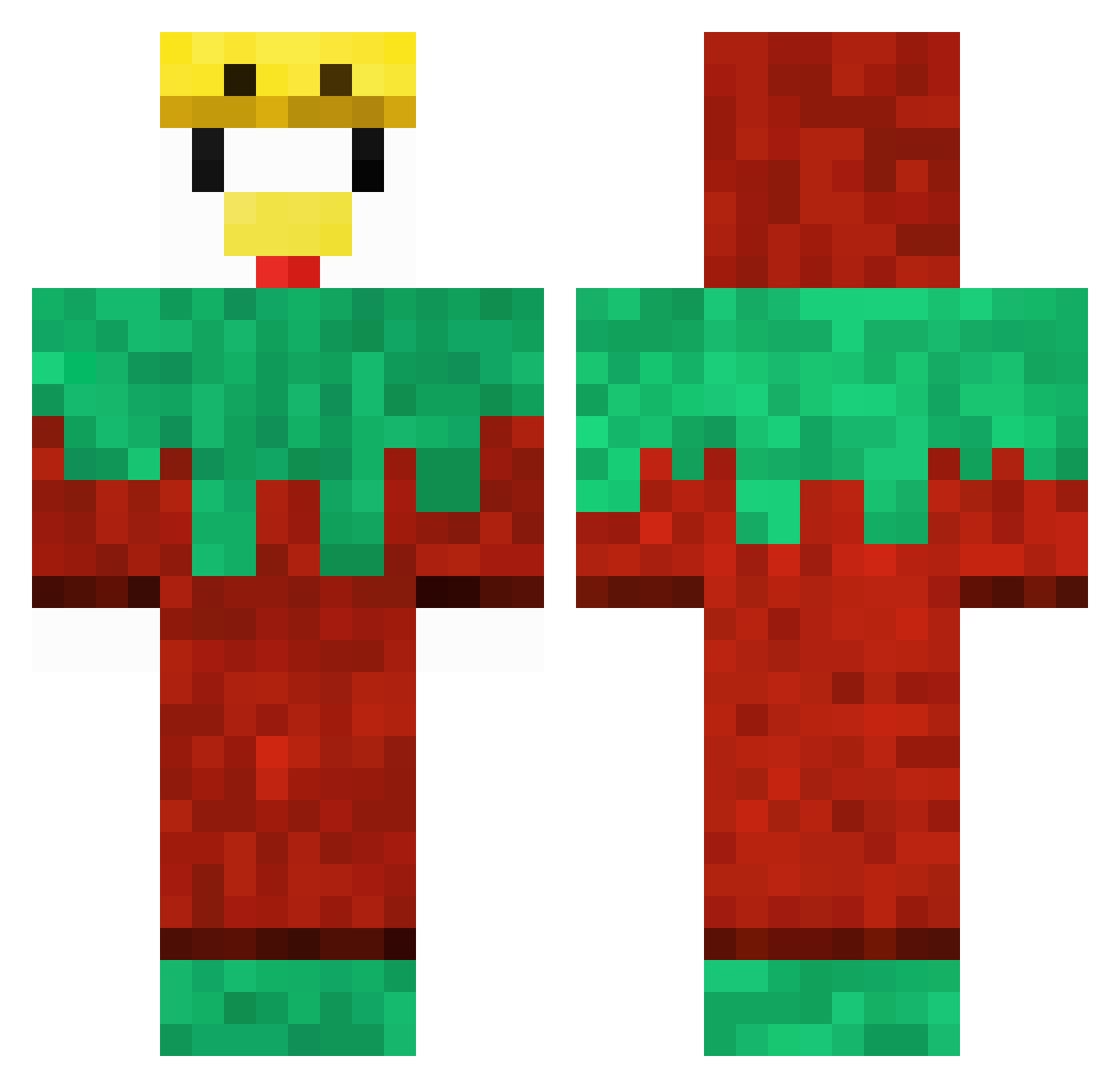 KeiraTARDIS Minecraft skin, front and back view
