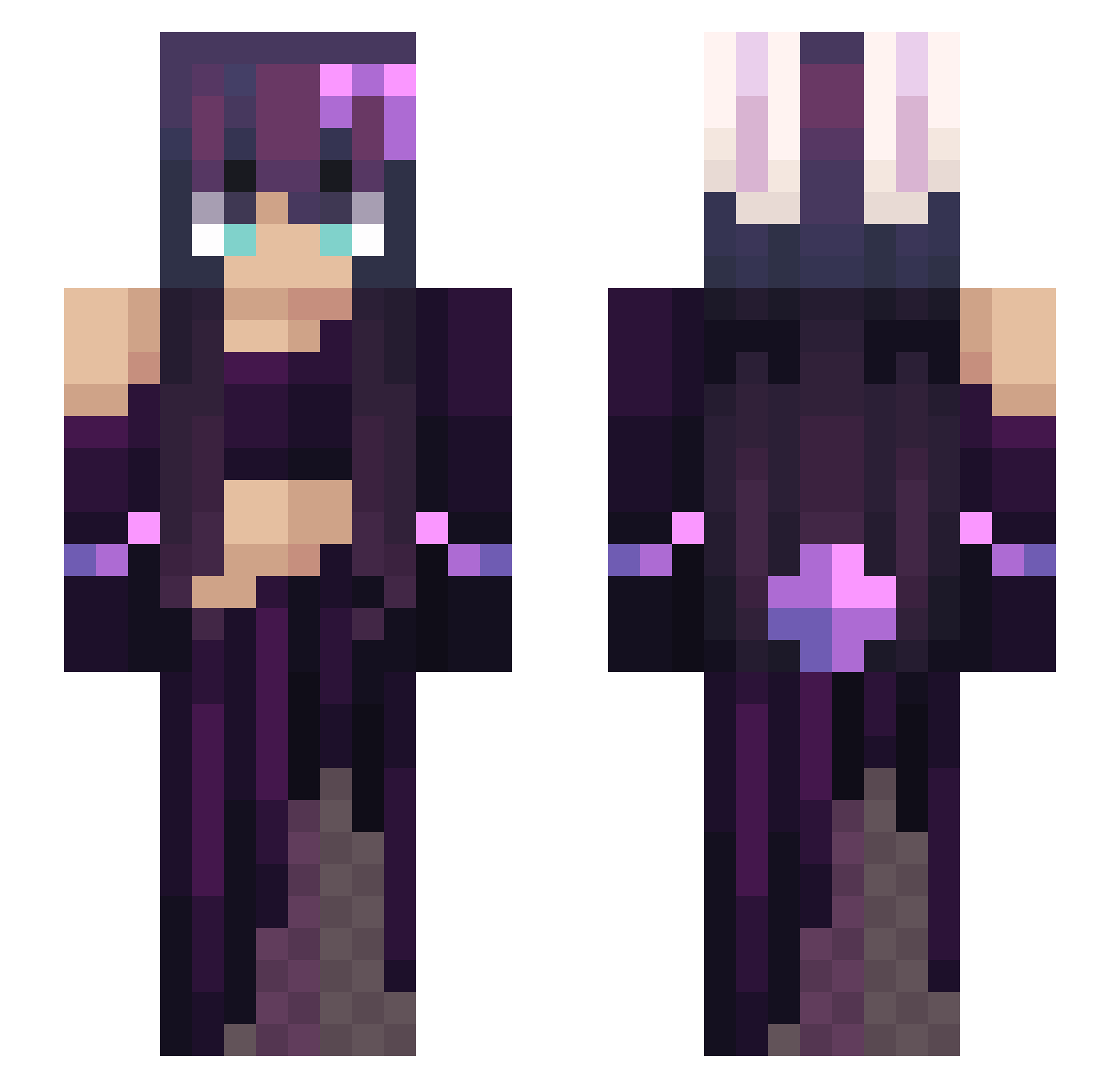 iTMG Minecraft skin, front and back view