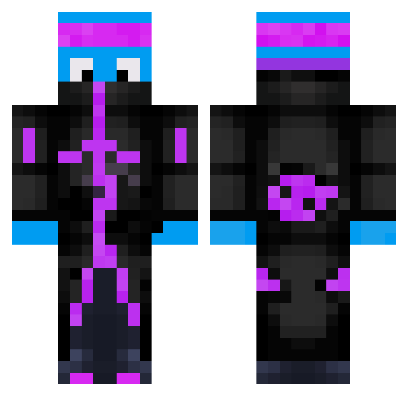 Retvizz Minecraft skin, front and back view