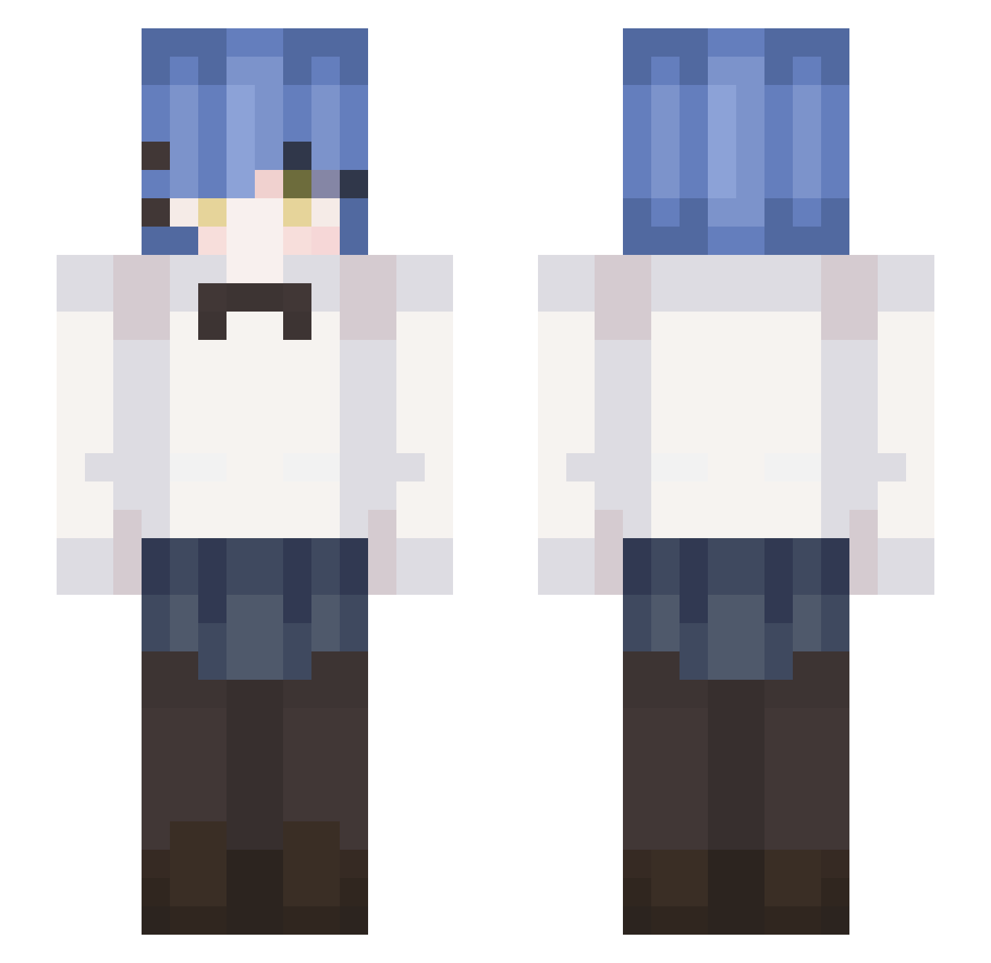 PepperKittie Minecraft skin, front and back view