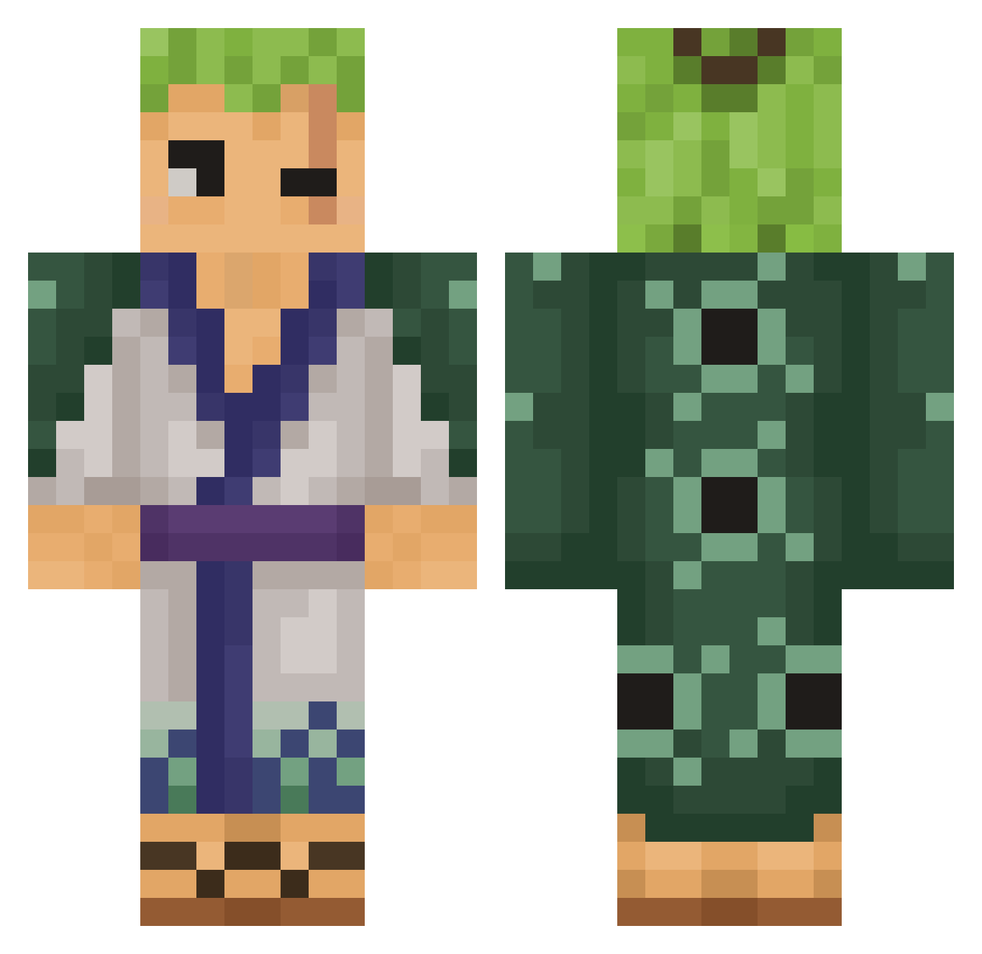 wildRL Minecraft skin, front and back view