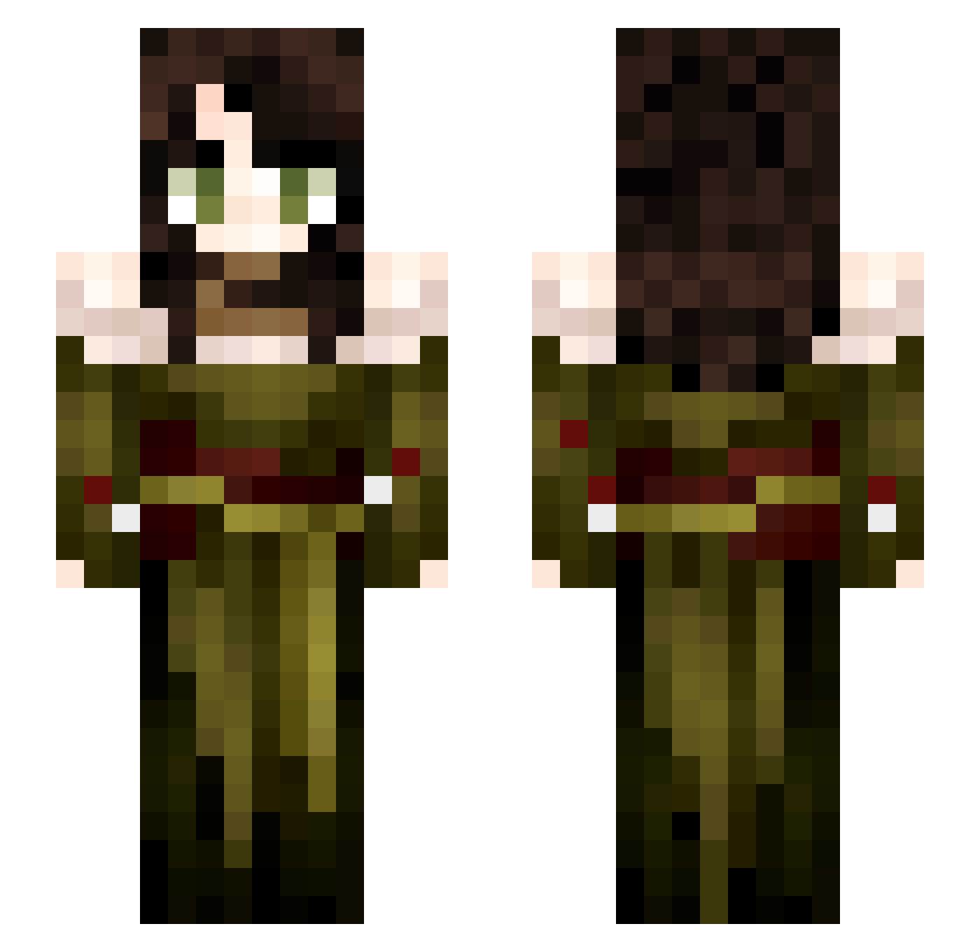 Dara Minecraft skin, front and back view