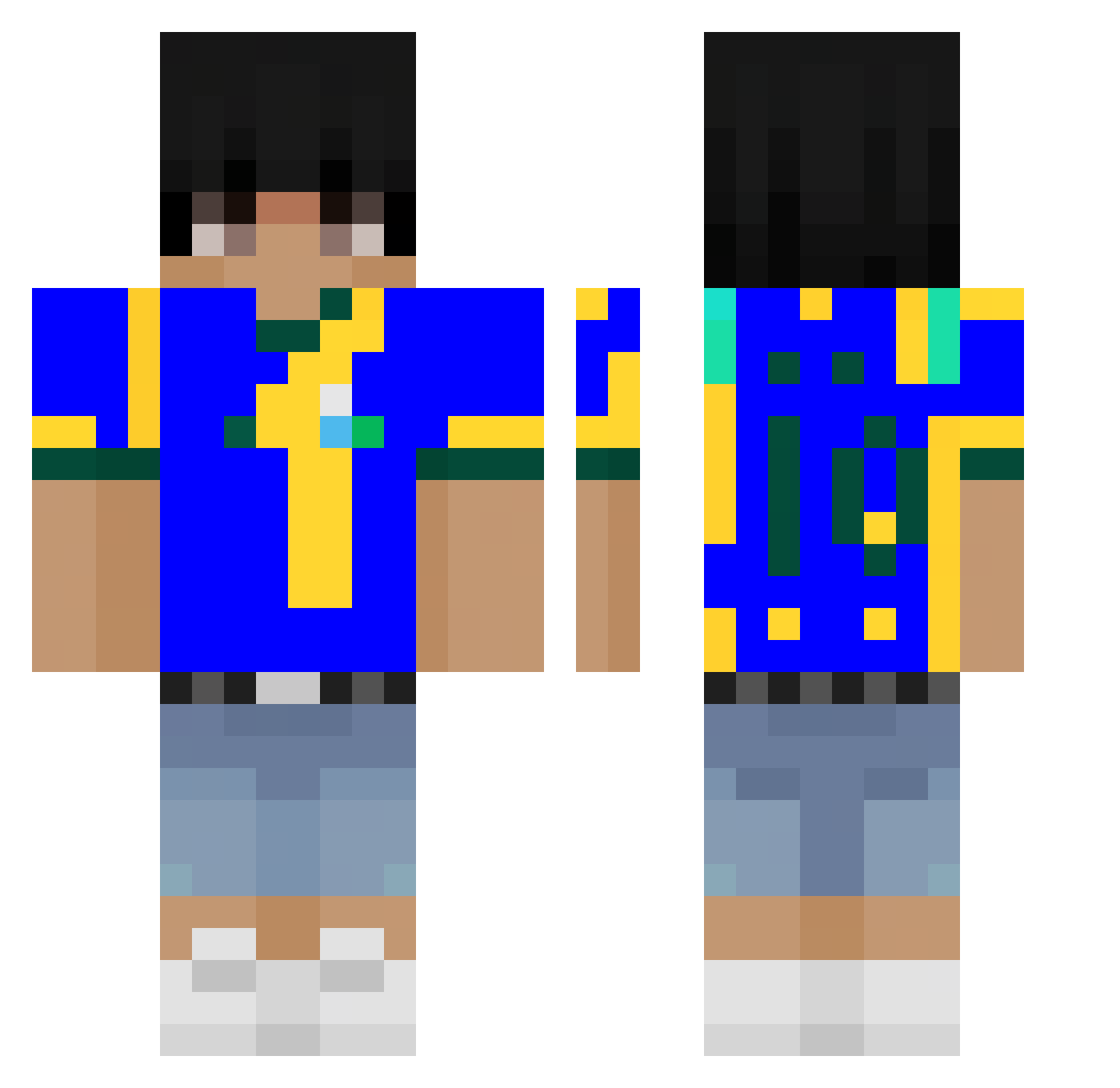 Tyron2014 Minecraft skin, front and back view