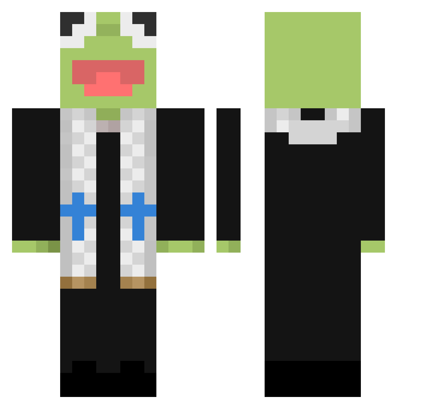 stinkysbum Minecraft skin, front and back view
