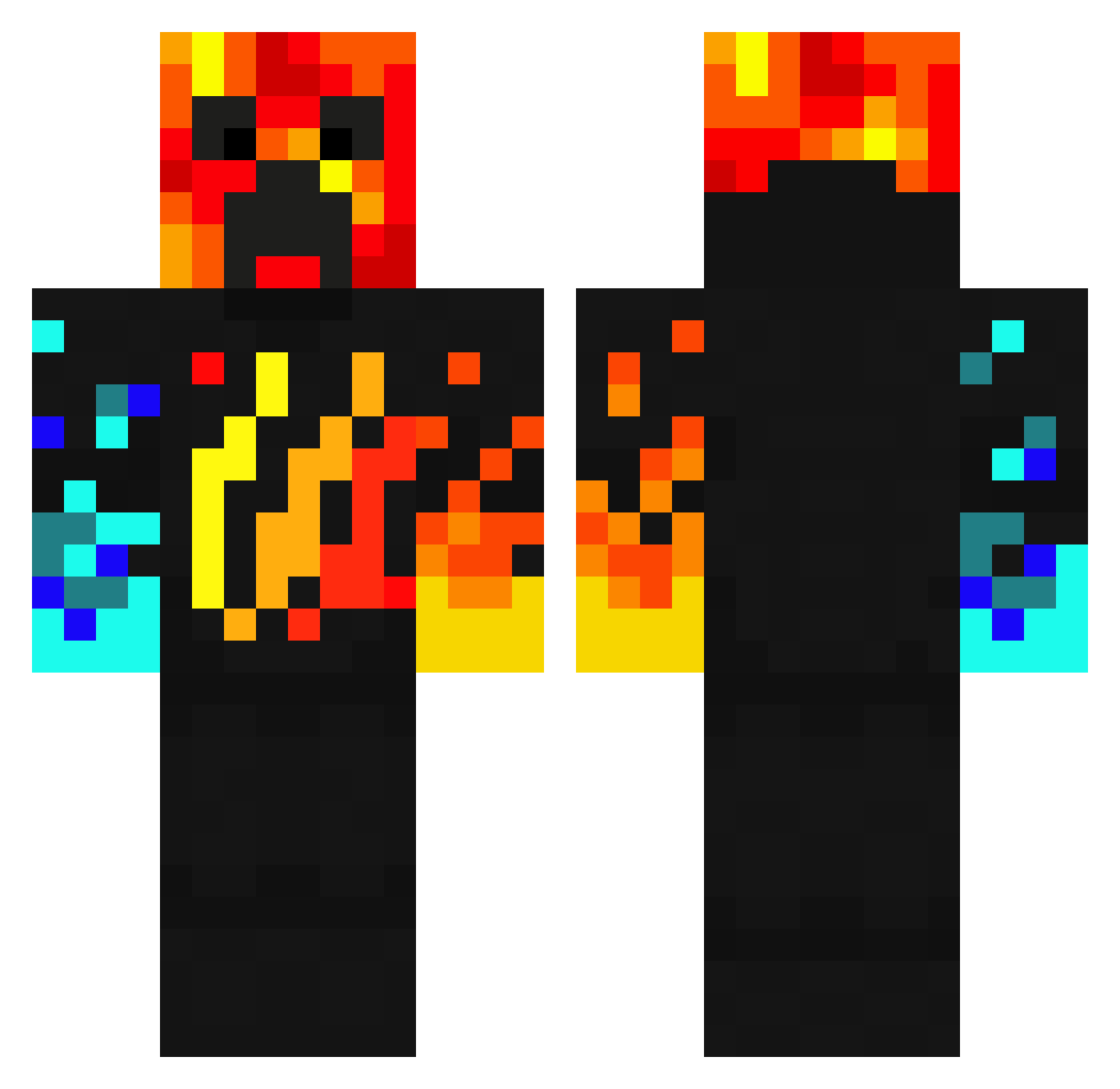 Skrill20 Minecraft skin, front and back view