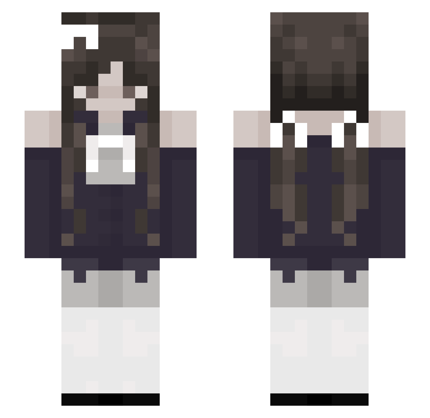 stacil Minecraft skin, front and back view