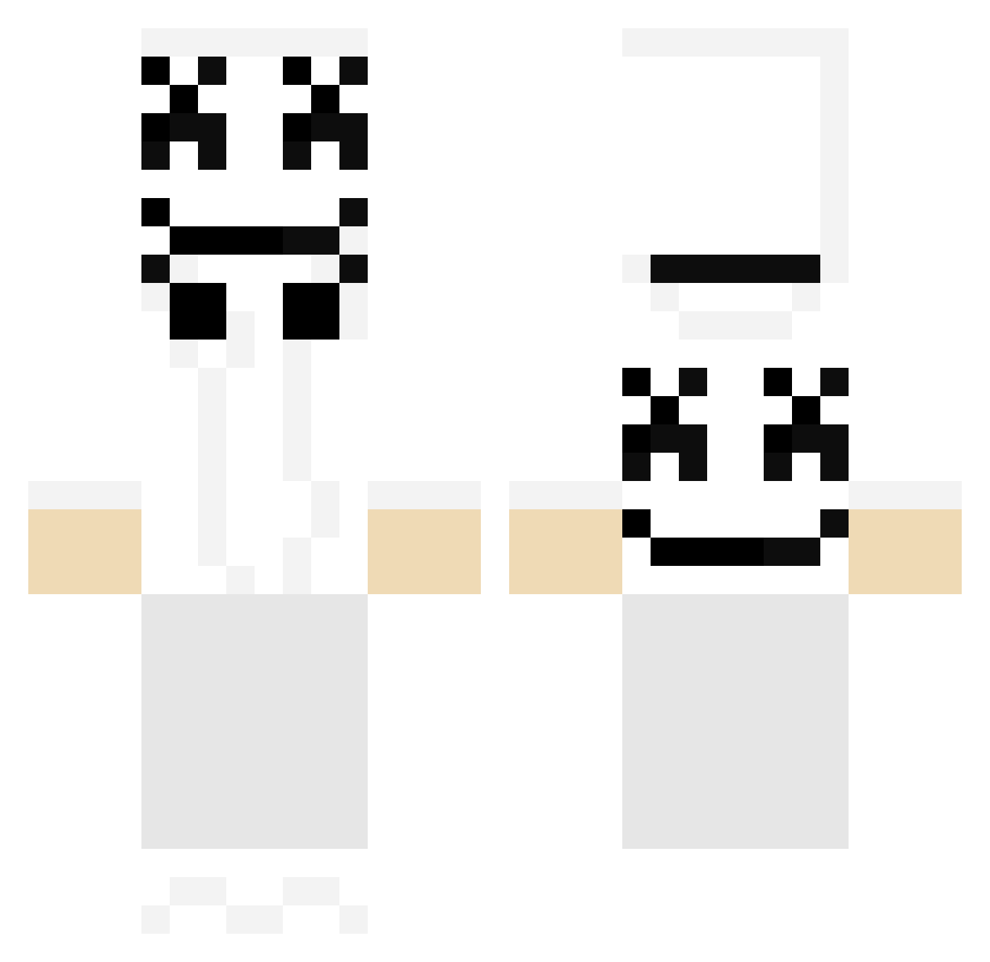 InfamousGuy Minecraft skin, front and back view