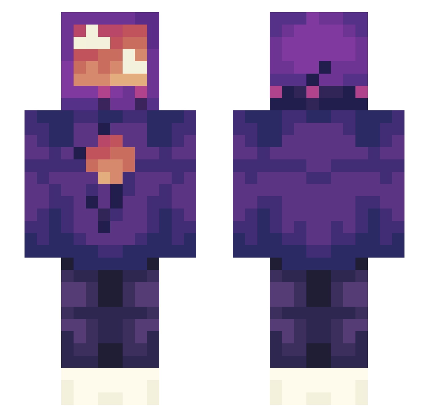 exoticpepetrader Minecraft skin, front and back view