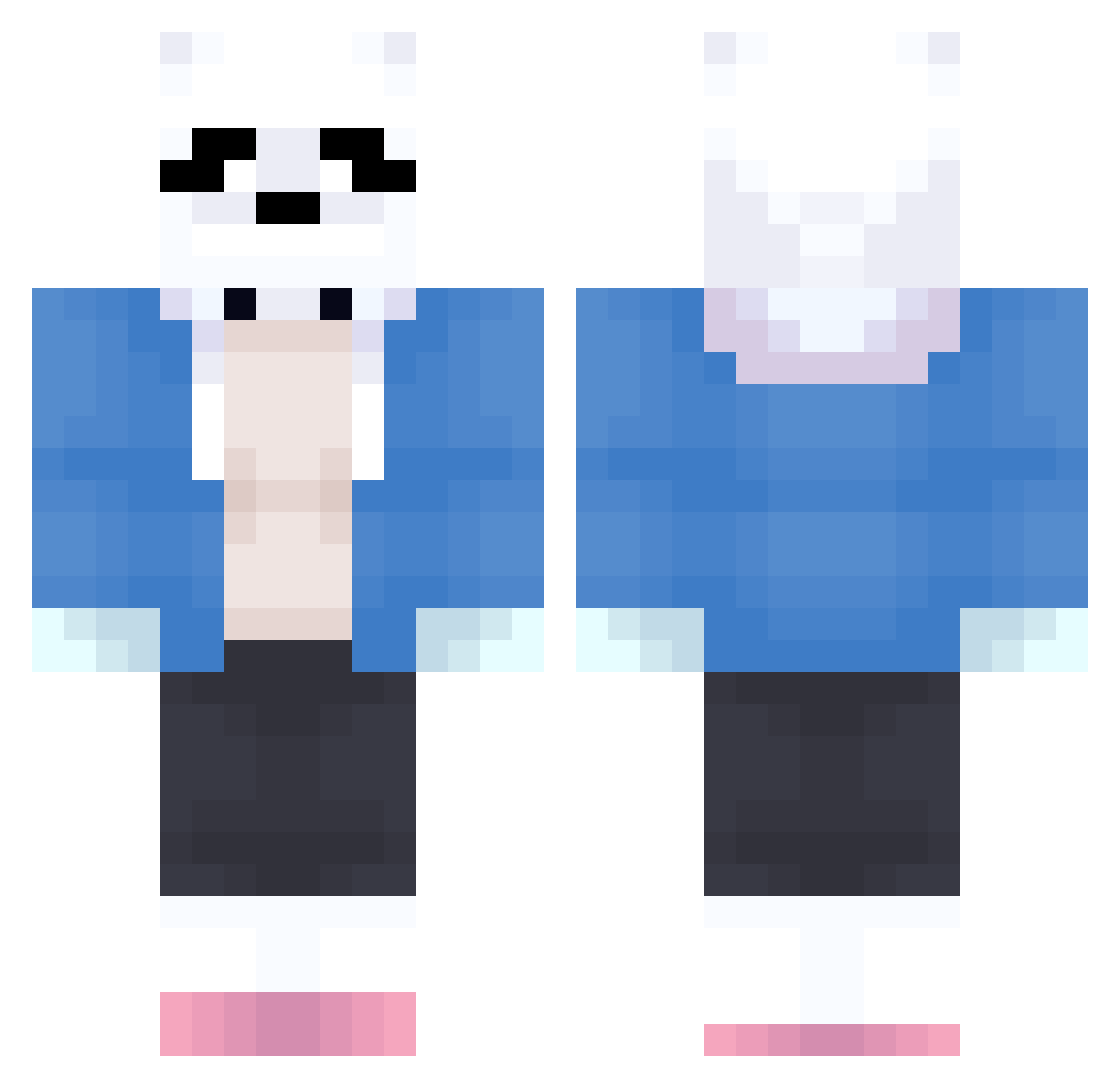 steaveough Minecraft skin, front and back view
