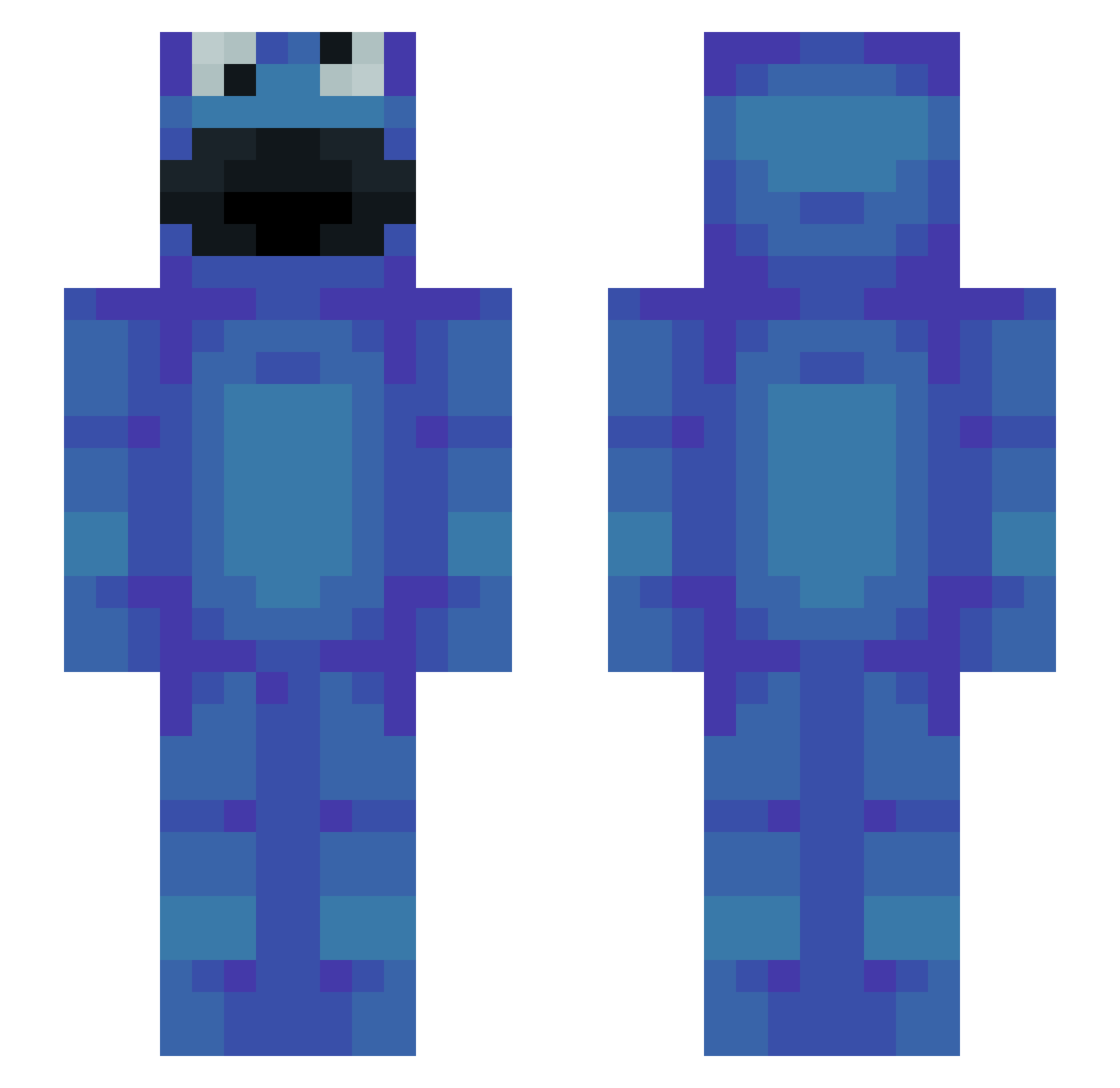 triping Minecraft skin, front and back view