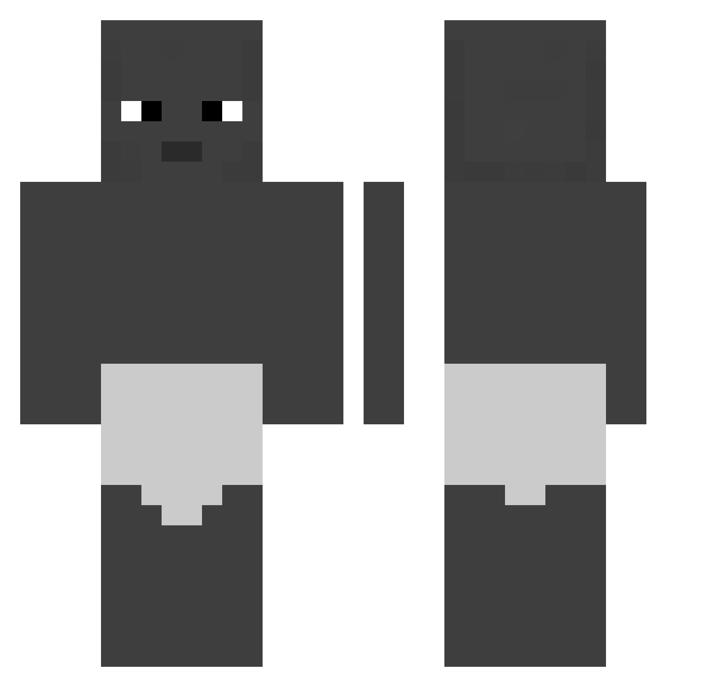 Pshova Minecraft skin, front and back view