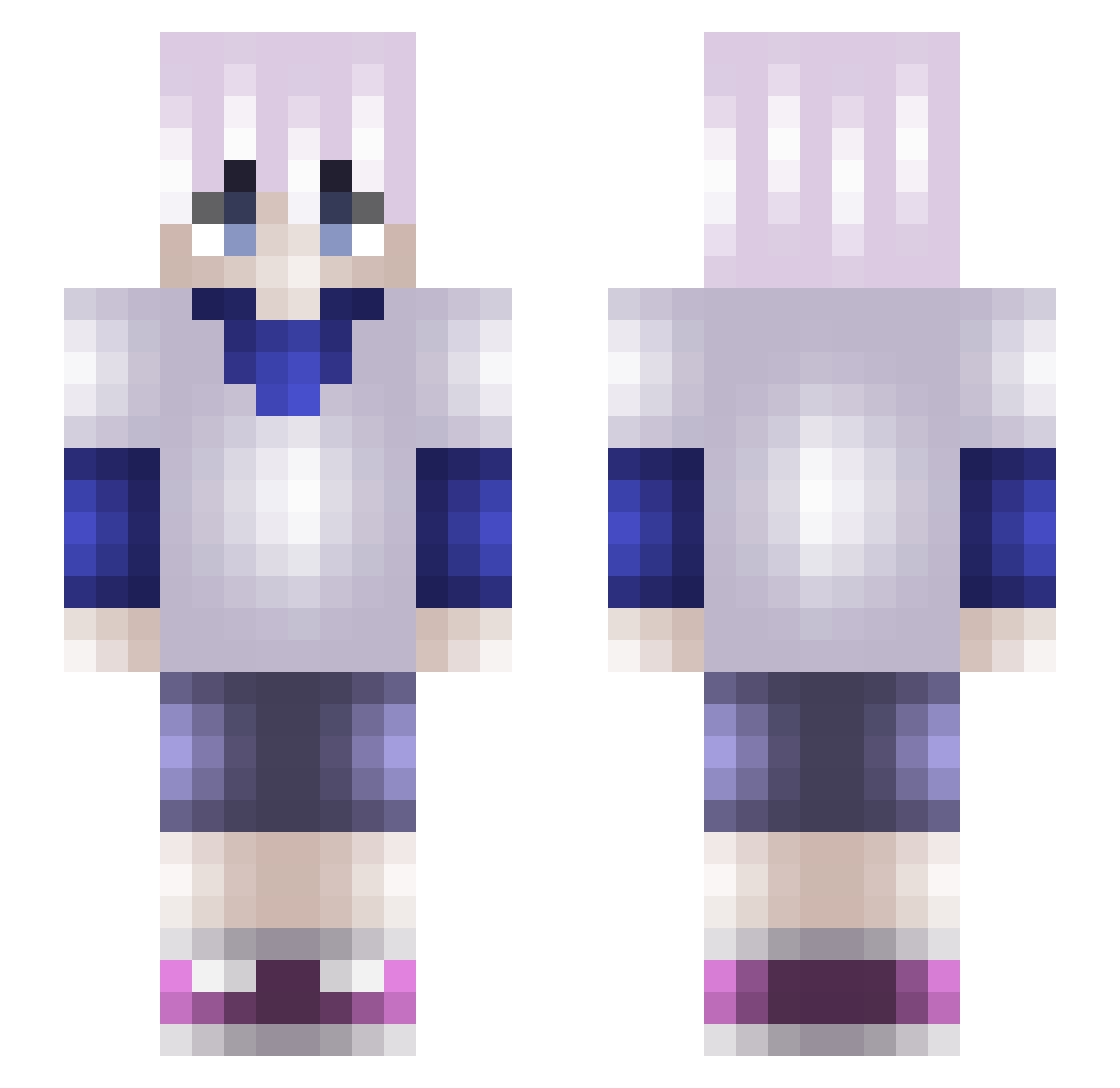 rpyx Minecraft skin, front and back view