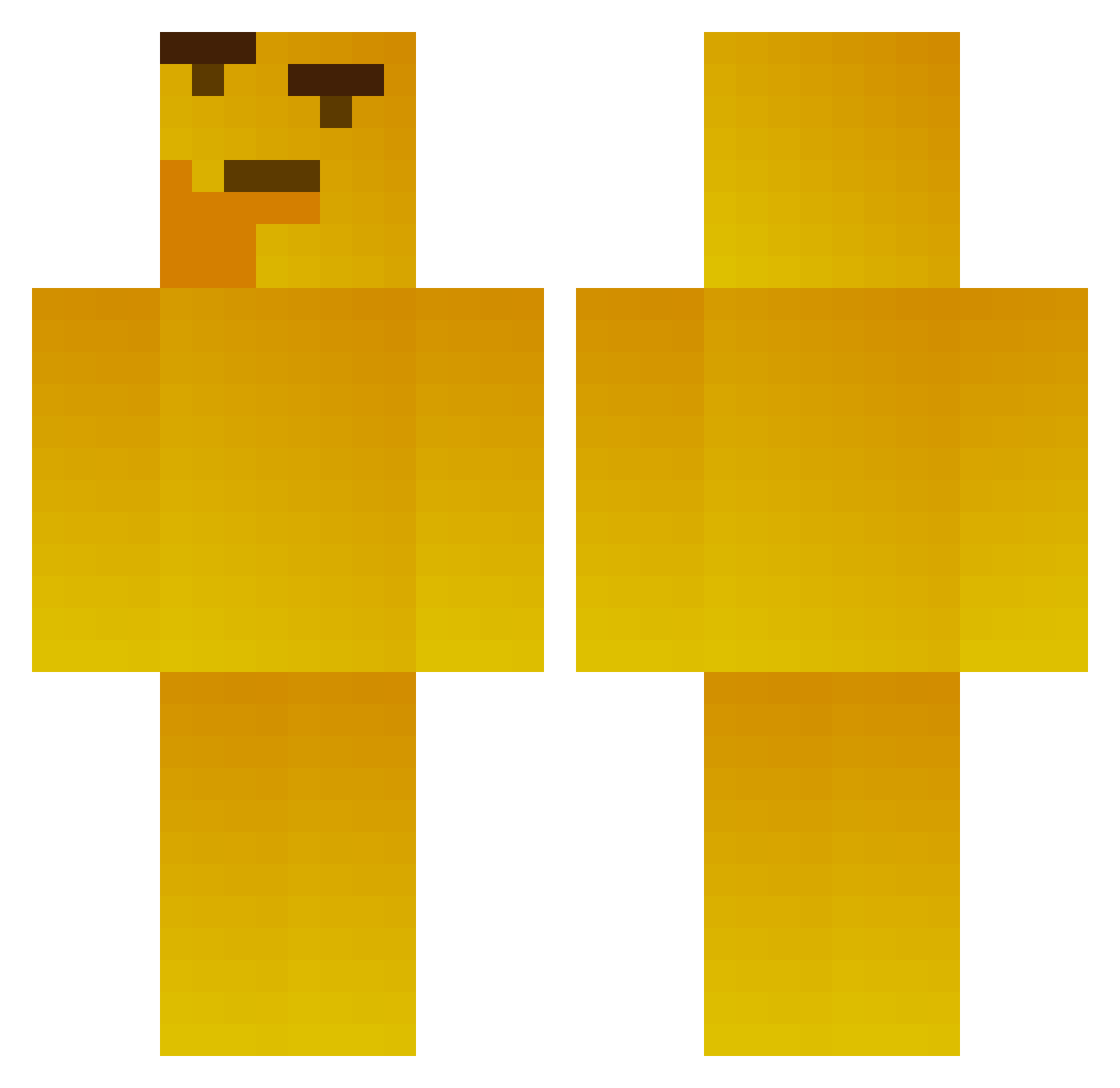 TCBPS Minecraft skin, front and back view