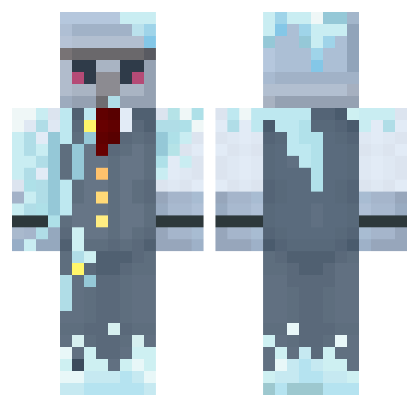 Noticed Minecraft skin, front and back view