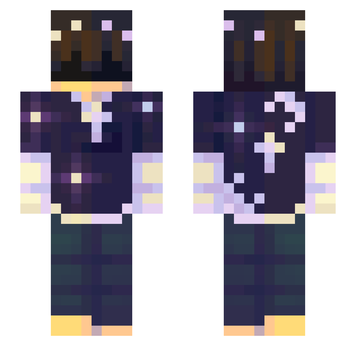 rsfay Minecraft skin, front and back view