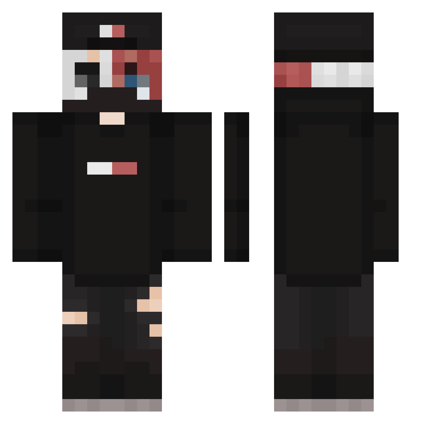 ZepexQ11 Minecraft skin, front and back view