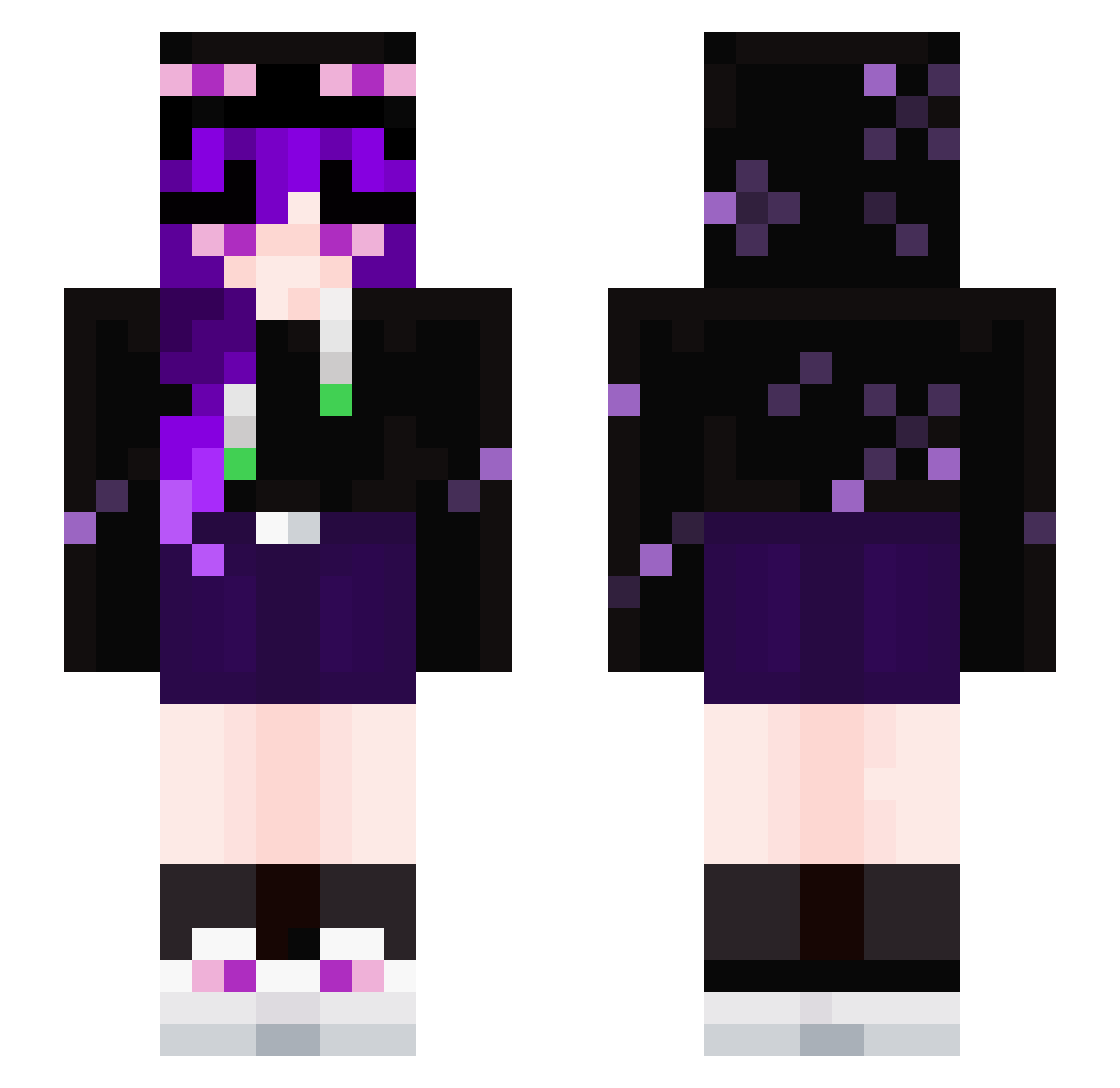 ZHCJY Minecraft skin, front and back view