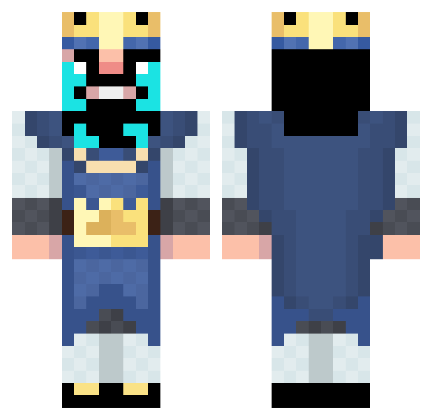 Magnetite Minecraft skin, front and back view