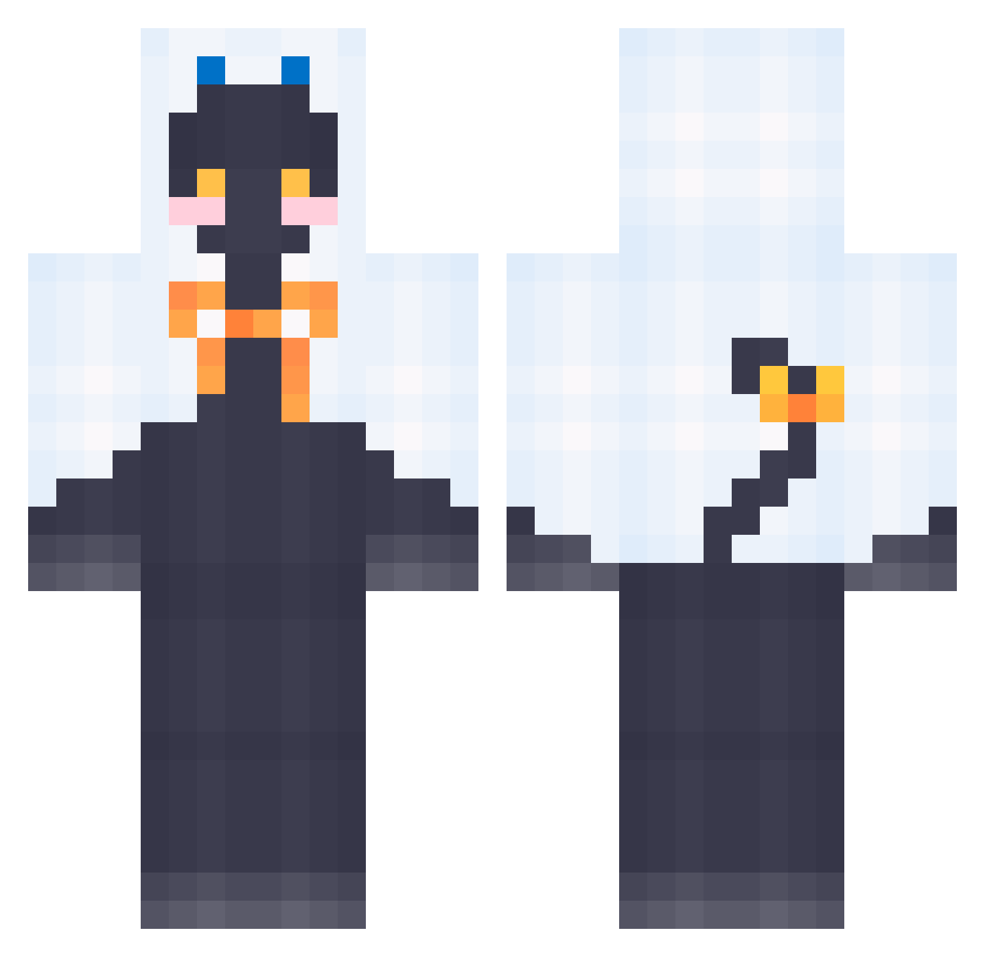llucimoon Minecraft skin, front and back view