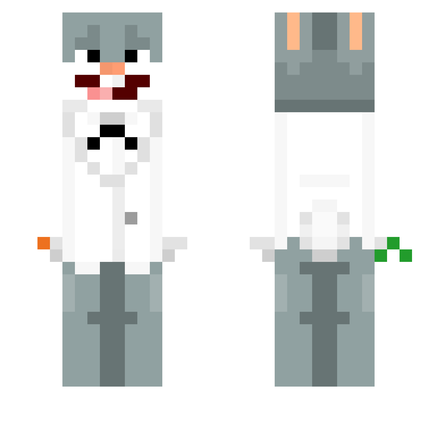 iTyle Minecraft skin, front and back view