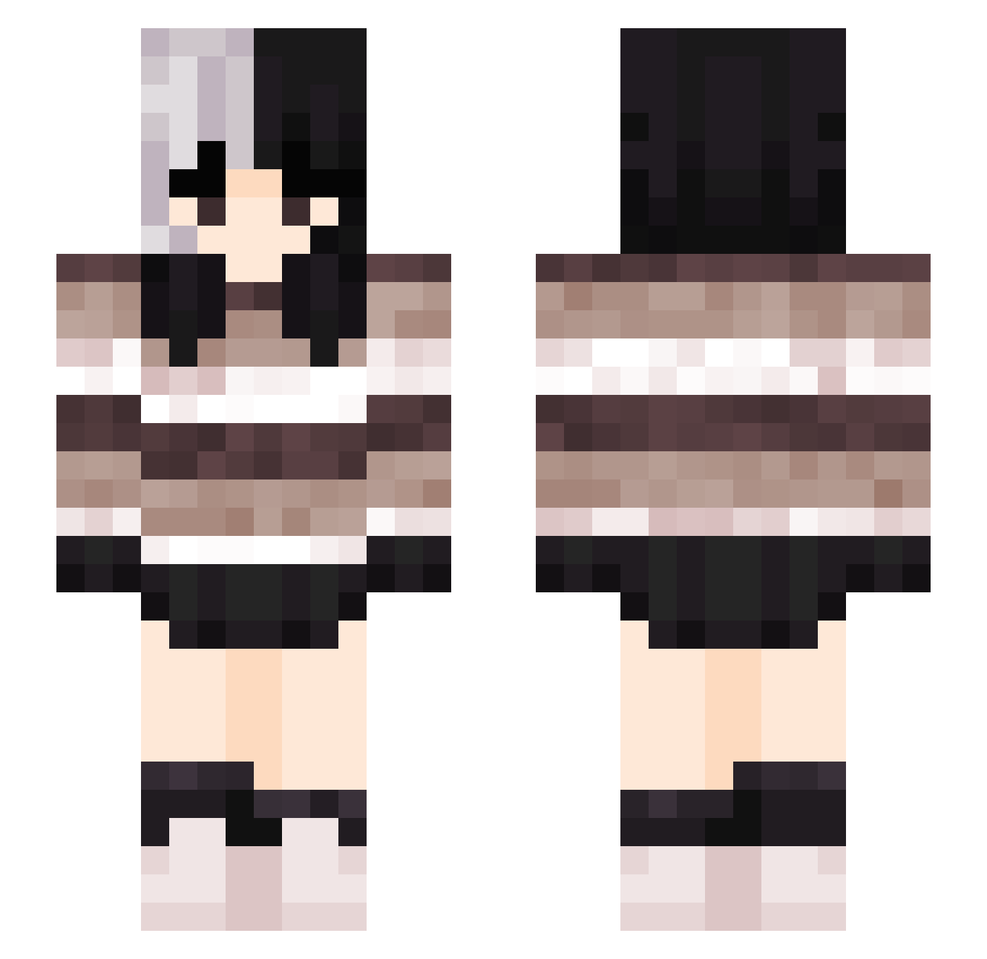 Kuvs Minecraft skin, front and back view