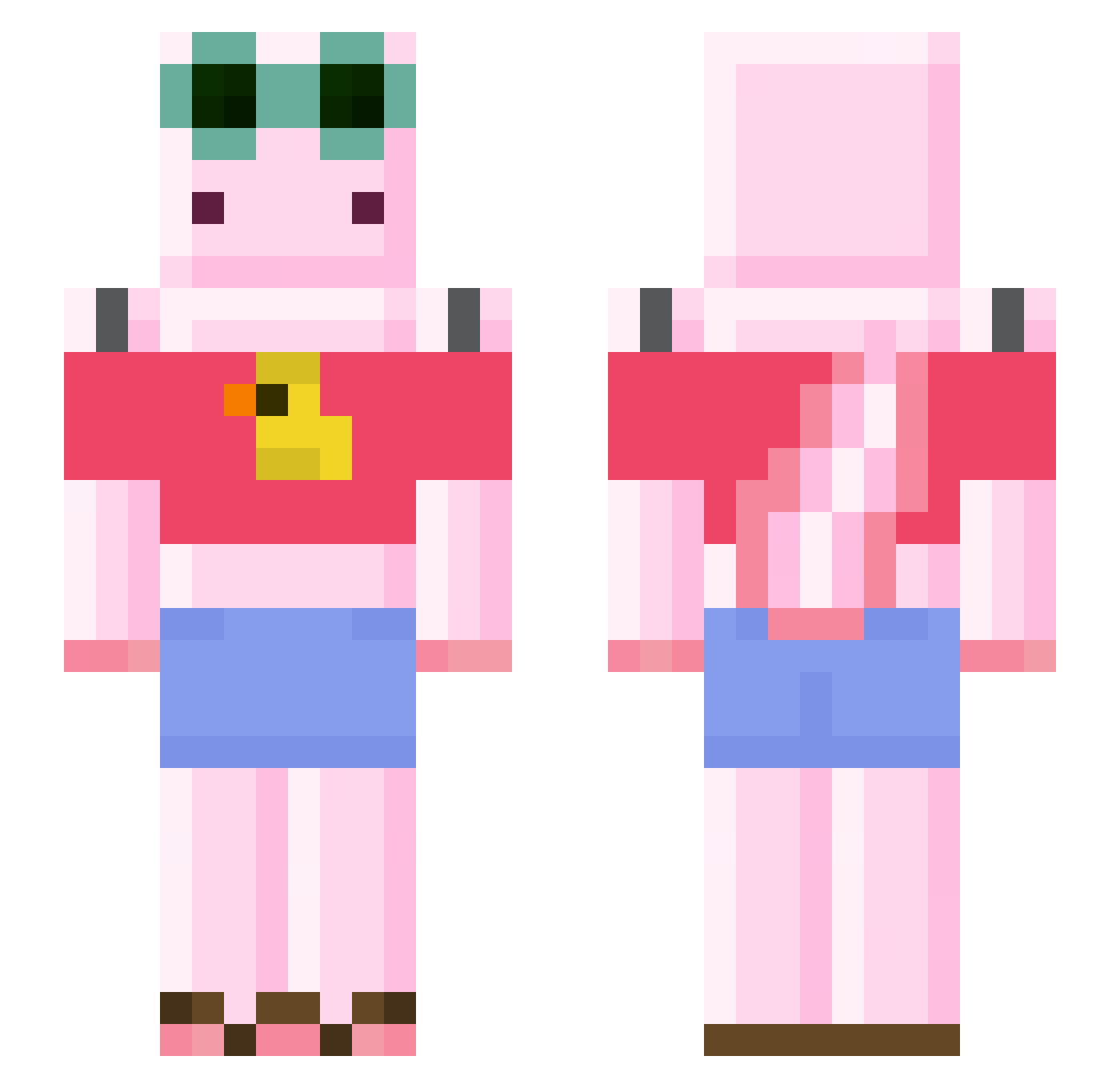 67spawners Minecraft skin, front and back view