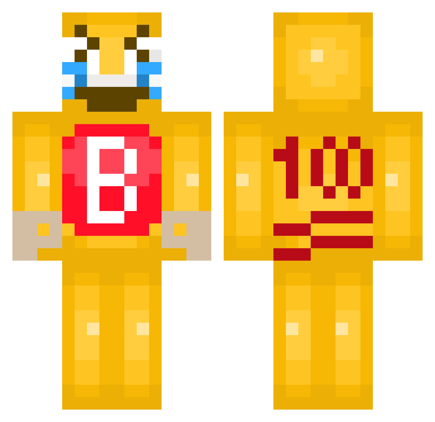 4gell Minecraft skin, front and back view