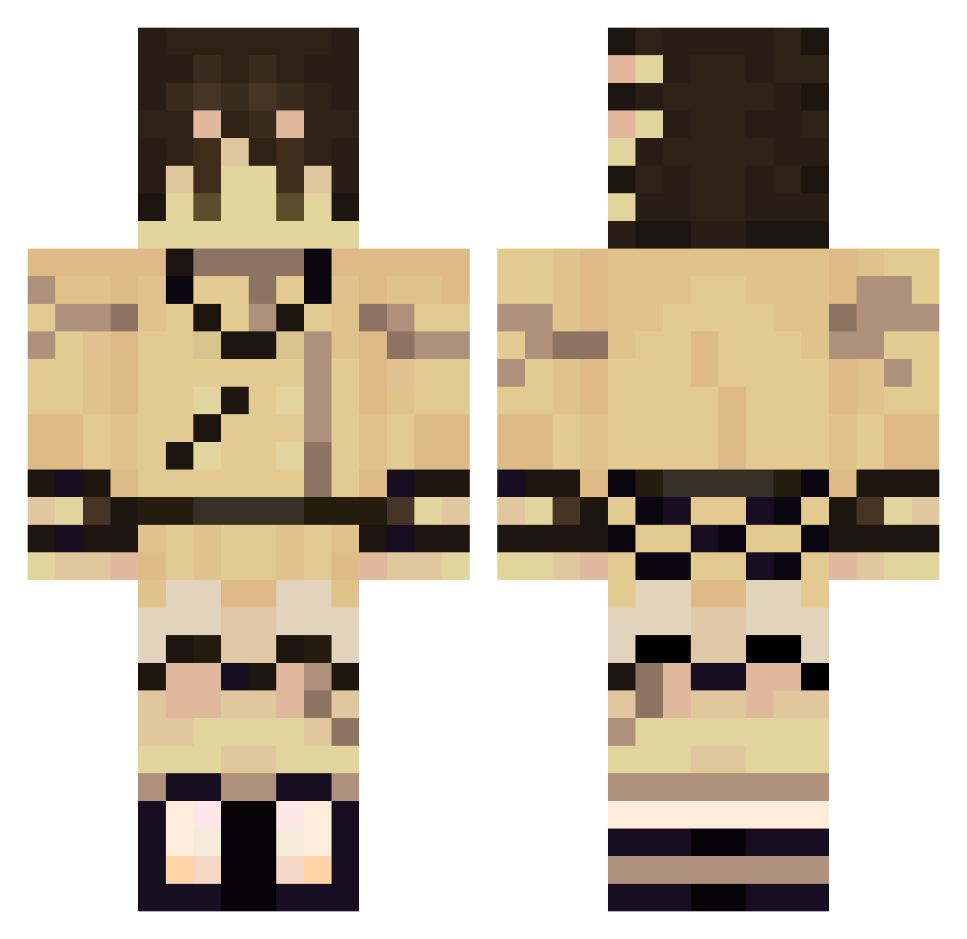 Starxiiiii Minecraft skin, front and back view
