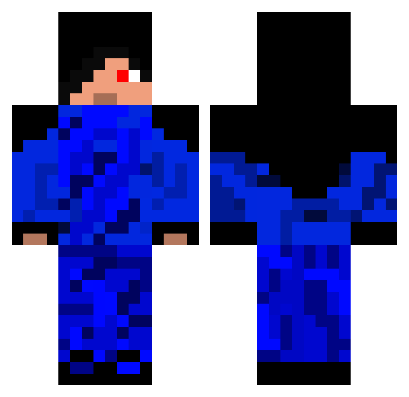rezeee Minecraft skin, front and back view