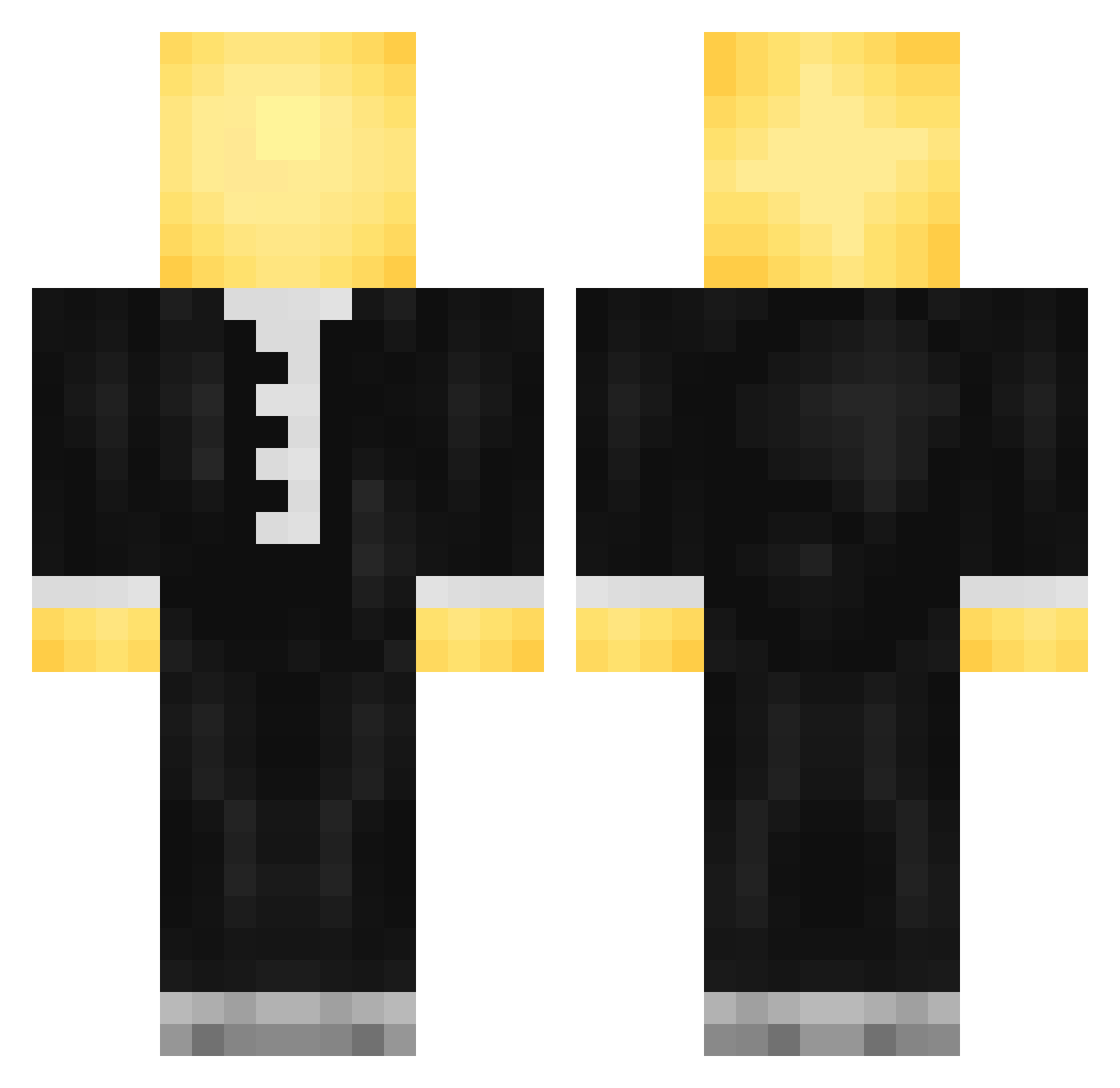 Sunrise Minecraft skin, front and back view