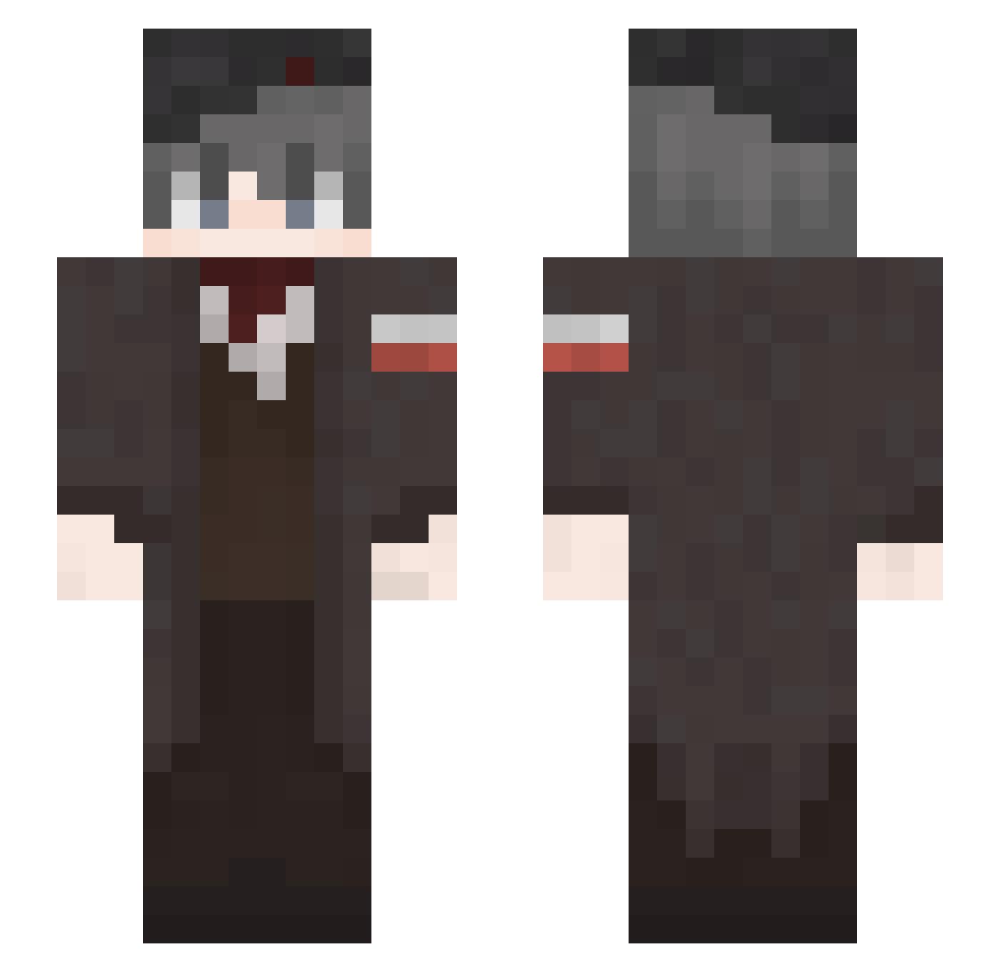 Sheriik Minecraft skin, front and back view