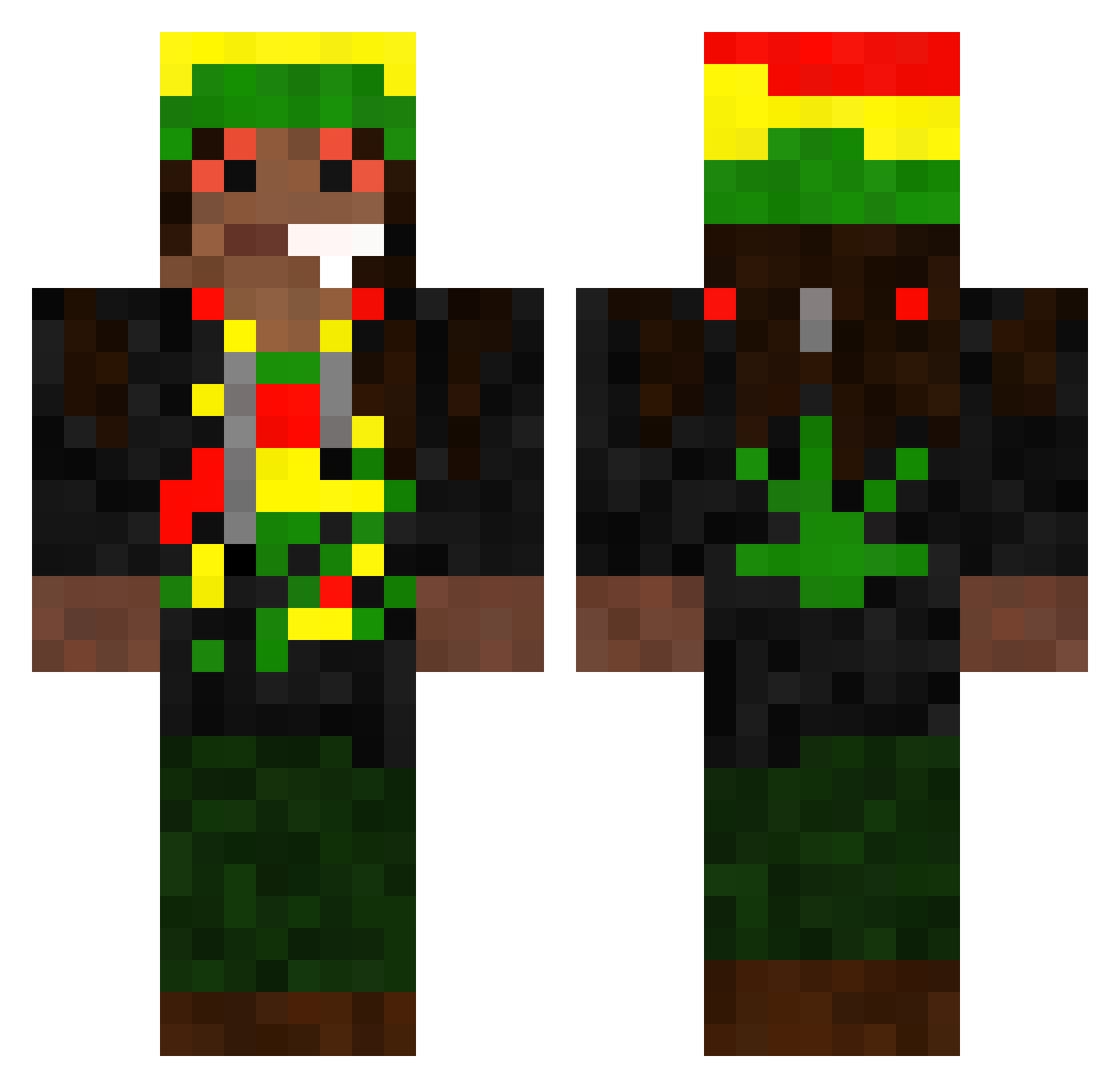 Kurt_Cubain Minecraft skin, front and back view
