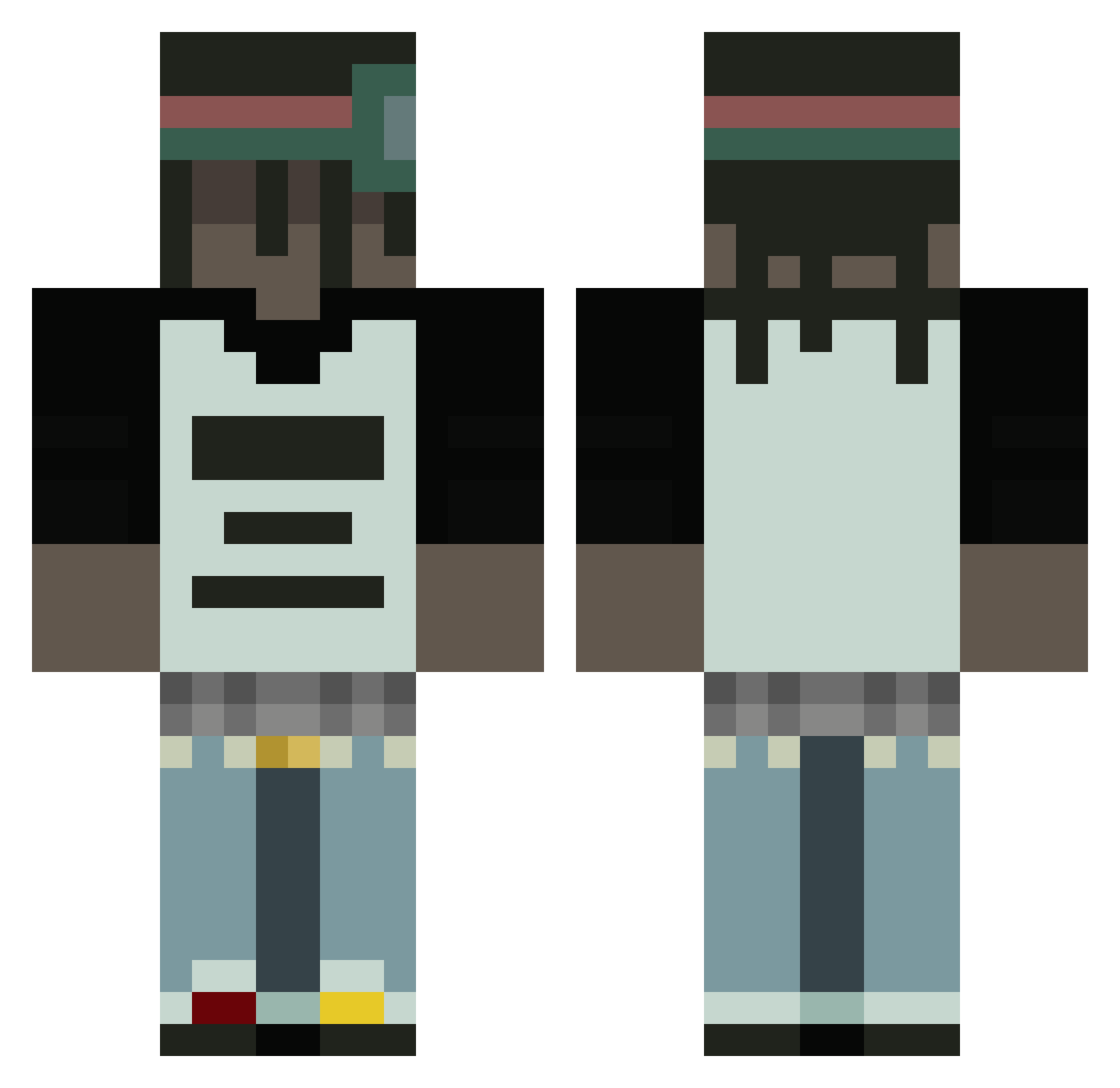 Crystalizer0 Minecraft skin, front and back view