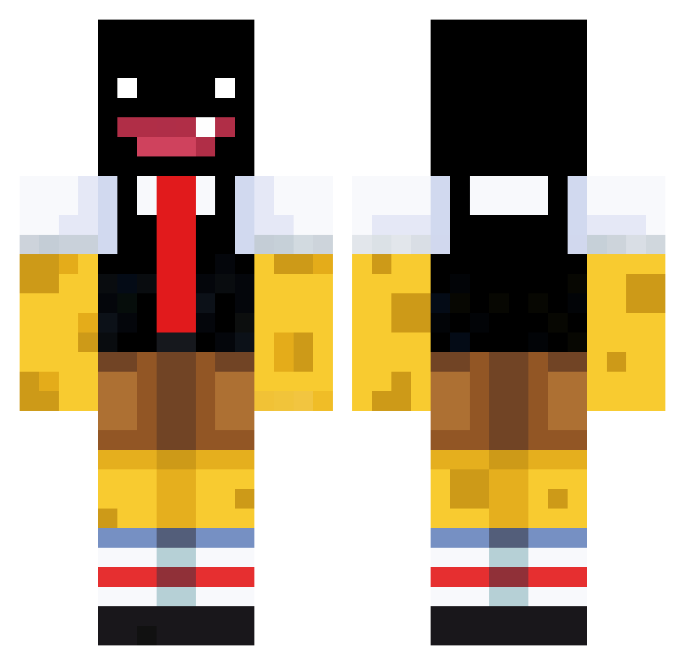 SCRAPPEDHELLCAT Minecraft skin, front and back view