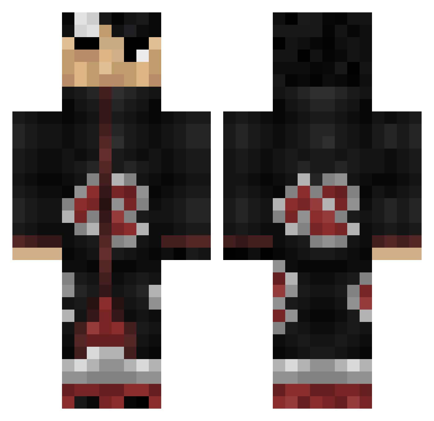 Mitchy2312 Minecraft skin, front and back view