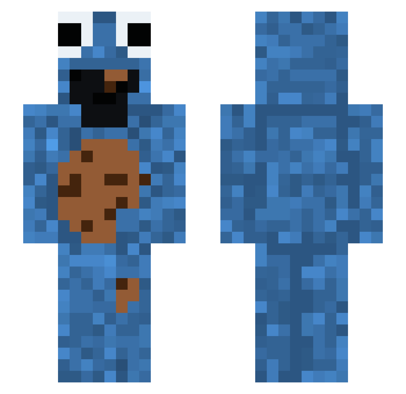 AmePoshas1 Minecraft skin, front and back view