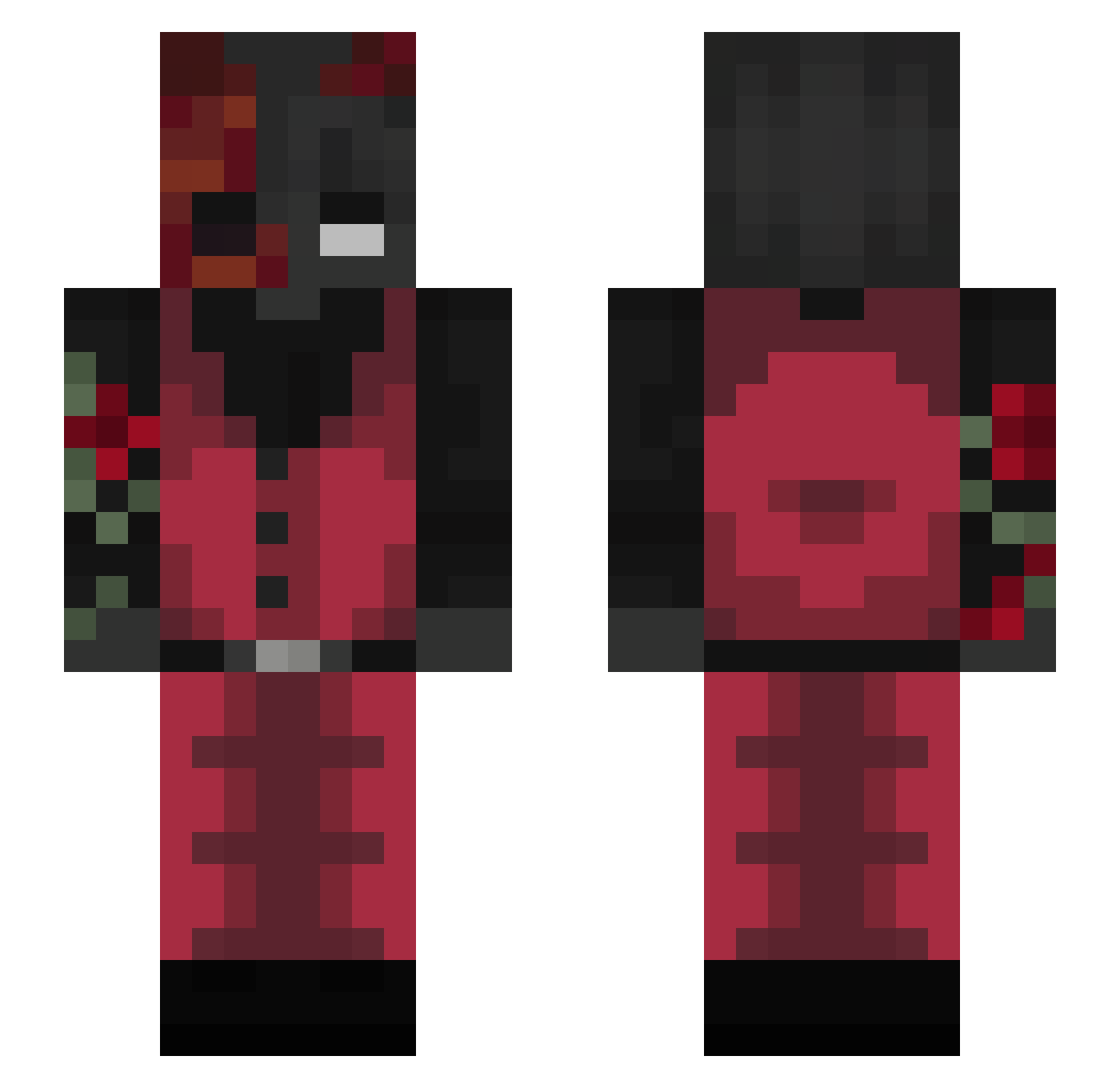 yRioc Minecraft skin, front and back view