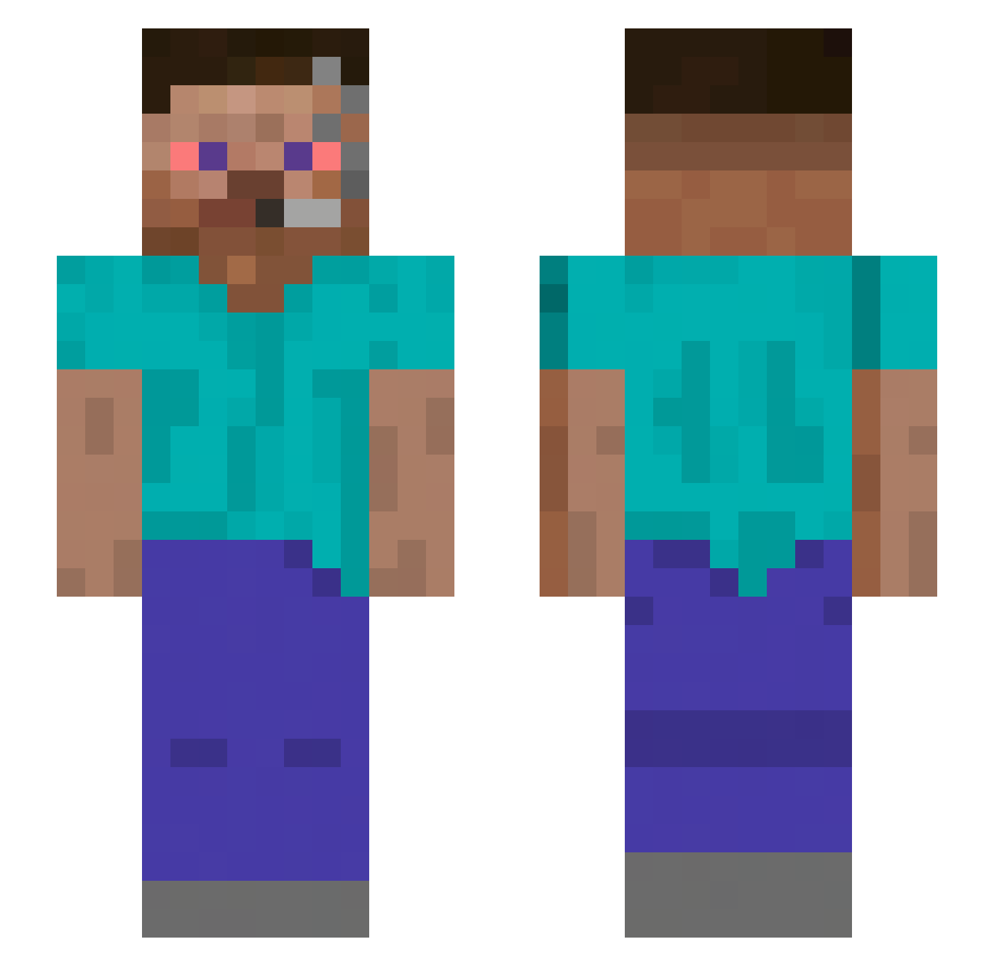 Jutrin Minecraft skin, front and back view