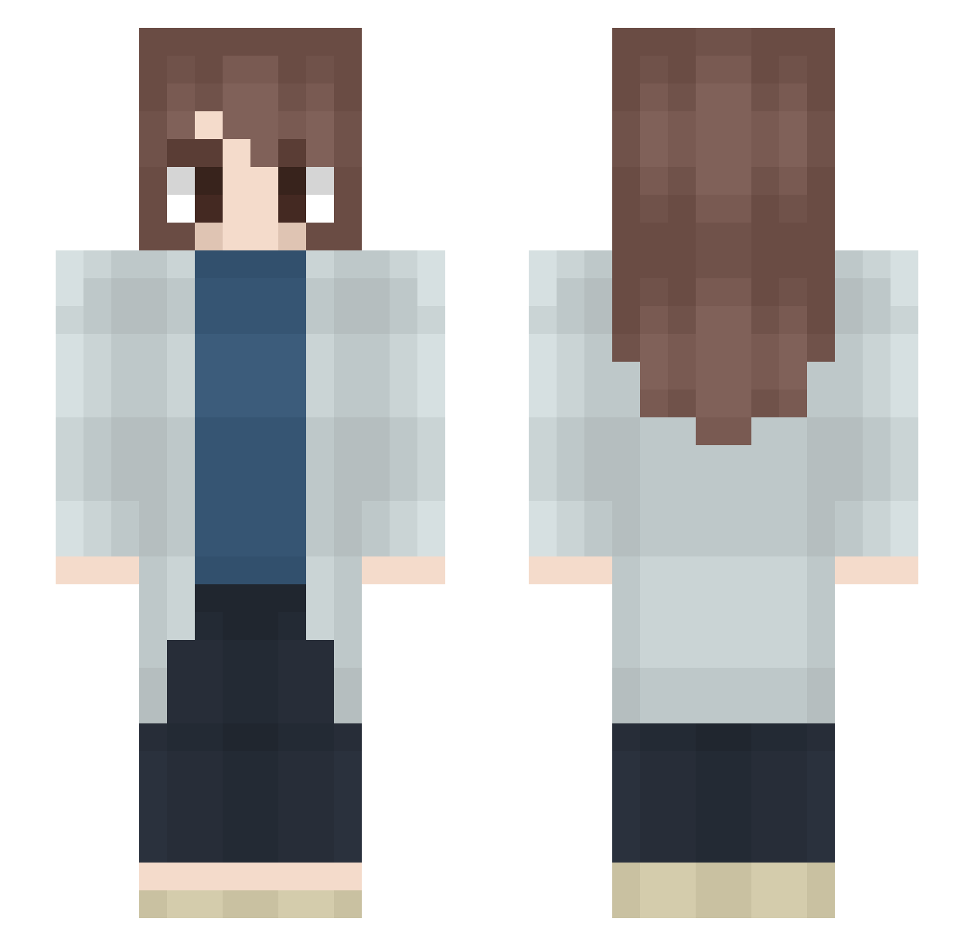 CutleryYokai Minecraft skin, front and back view