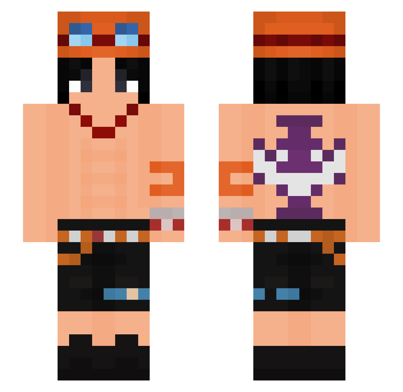 Kurama3x Minecraft skin, front and back view