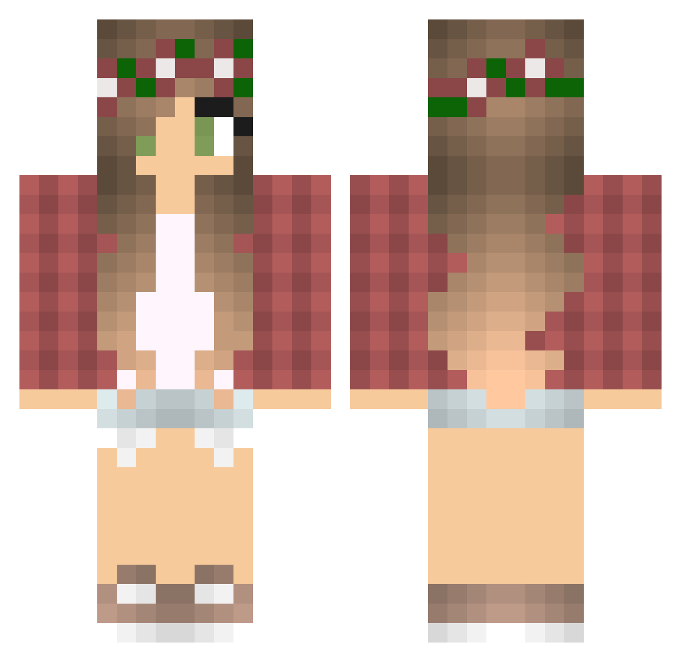 Technophilic Minecraft skin, front and back view