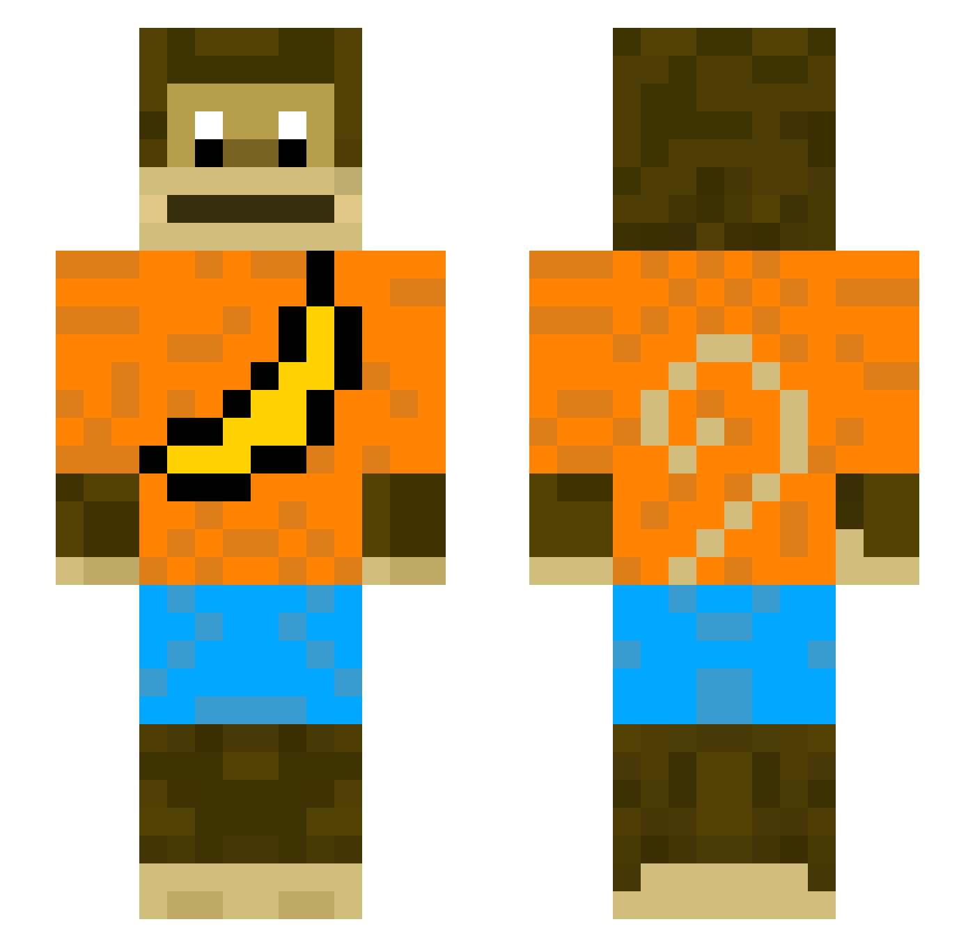 ovrlyemo Minecraft skin, front and back view