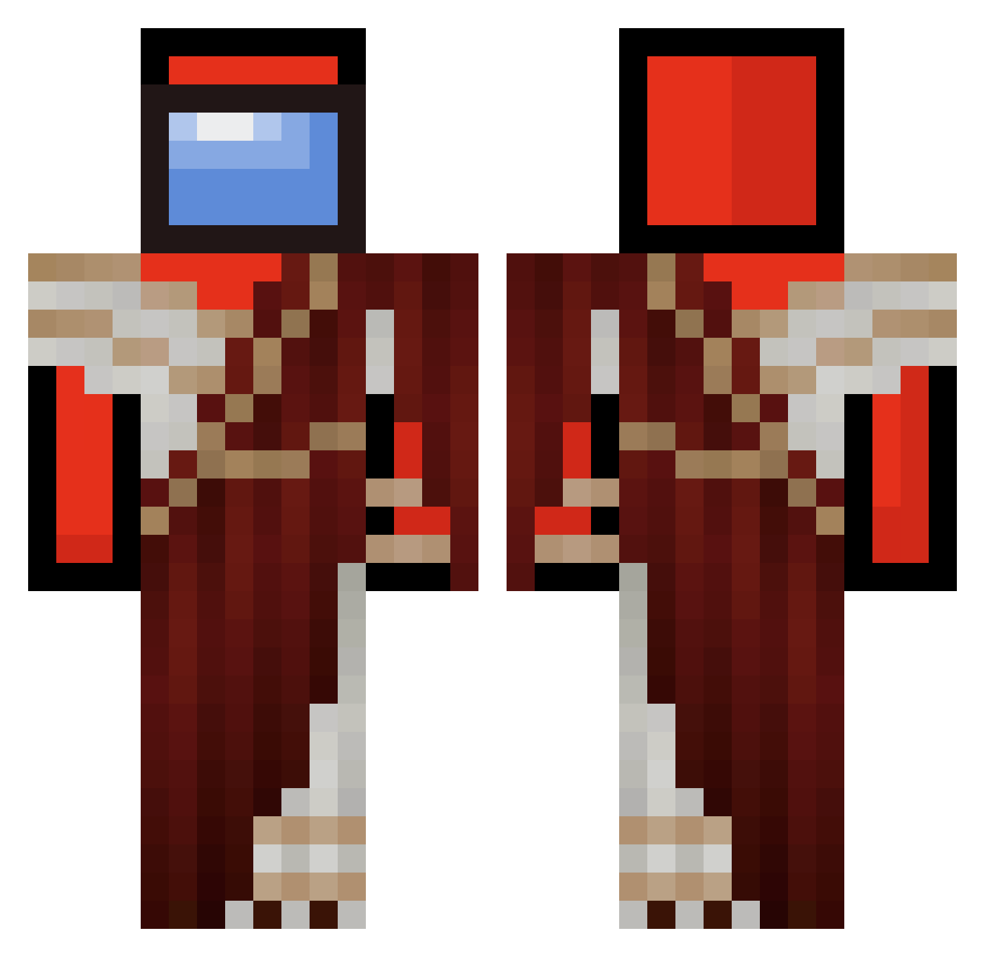 WTMEinsteinJr Minecraft skin, front and back view