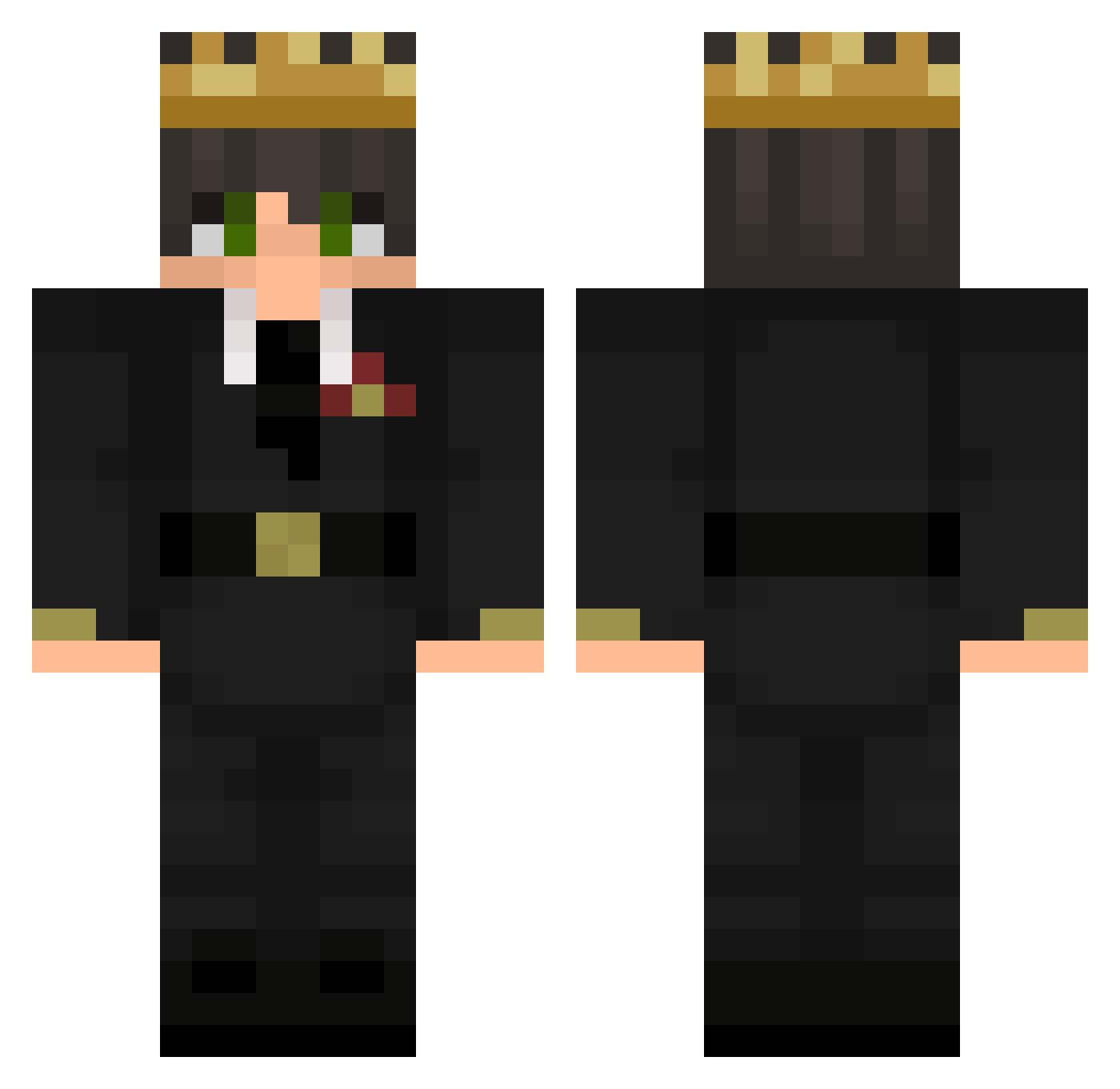 Pynose Minecraft skin, front and back view