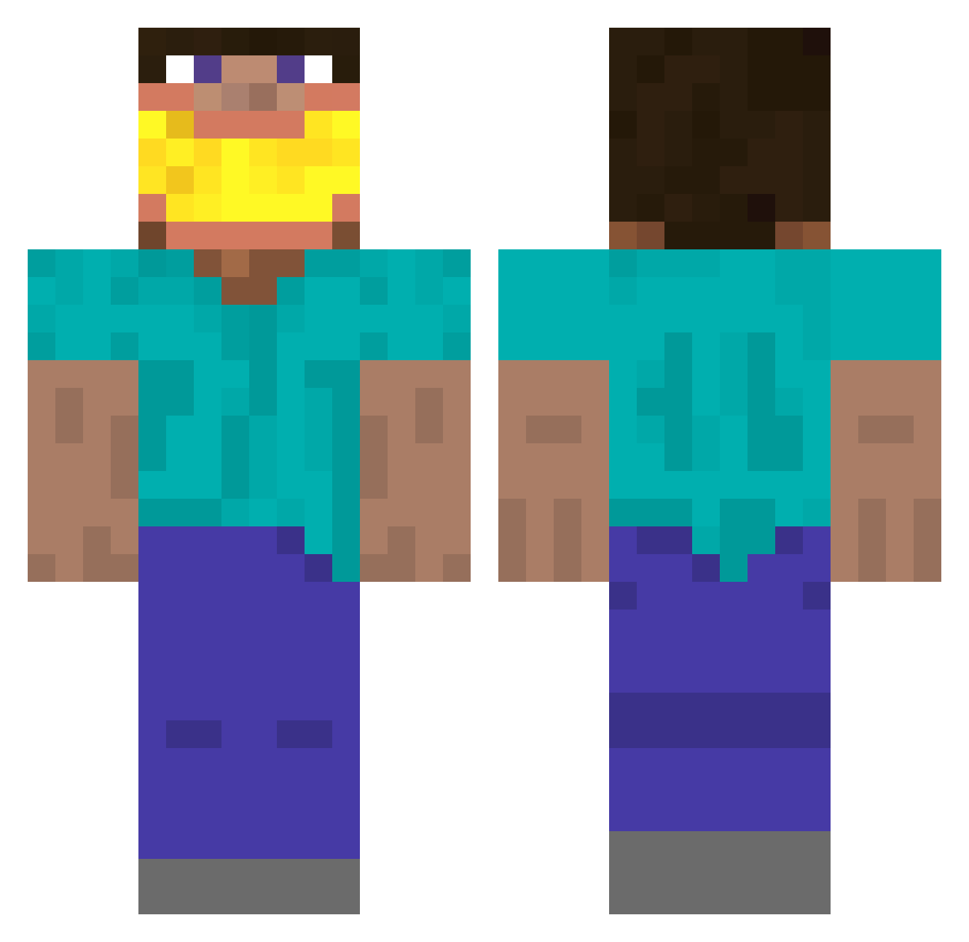 REACHCONSUMER Minecraft skin, front and back view